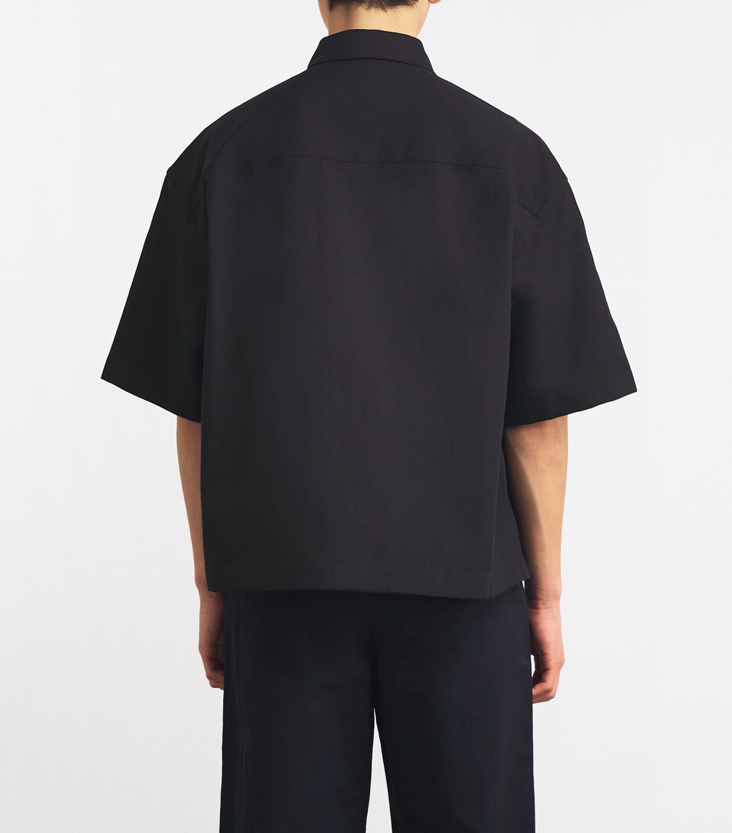 Studio Nicholson Mens Cotton-Blend Sorono Oversized Shirt Black Image 4