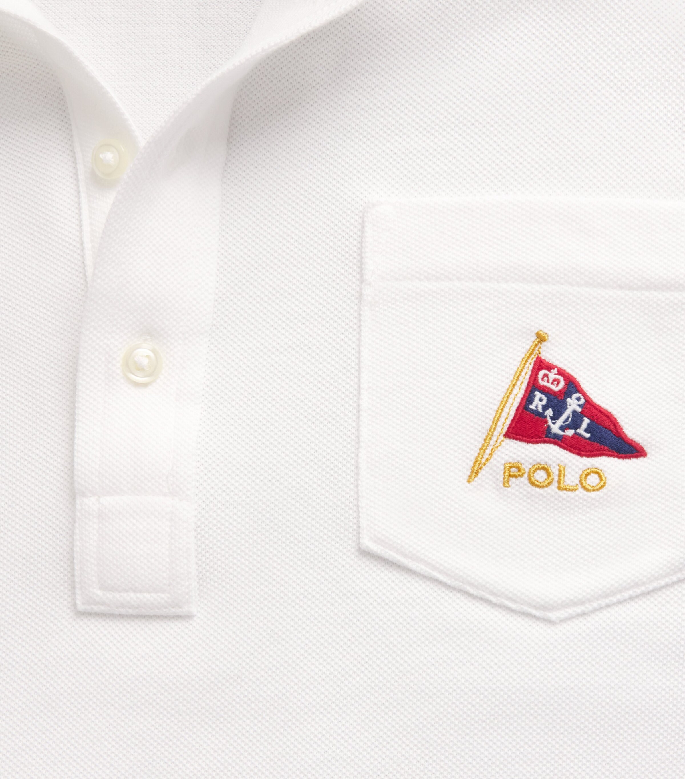 Polo Ralph Lauren Mens Cotton Mesh Long-Sleeve Polo Shirt White Image 6
