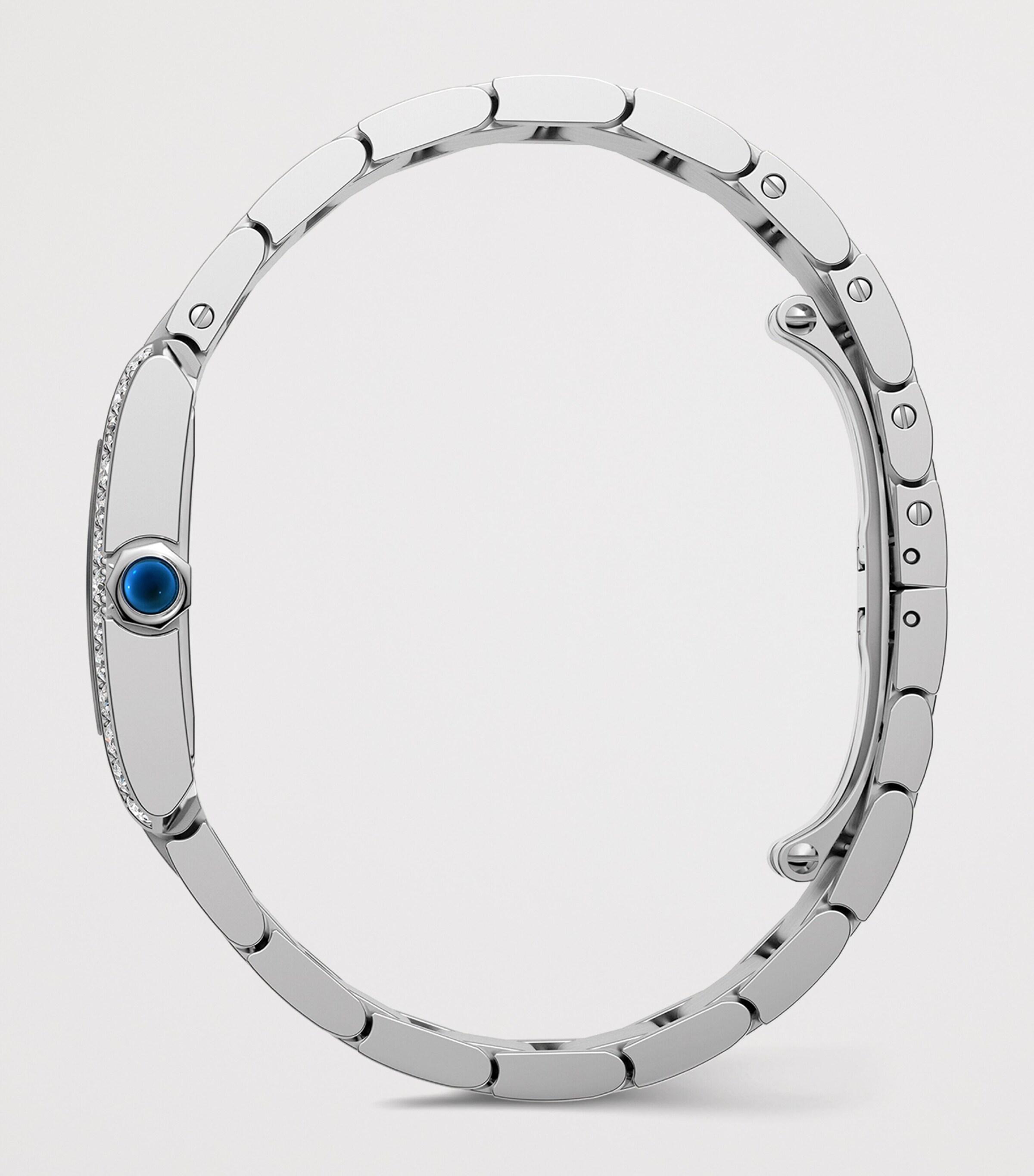 Medium Stainless Steel and Diamond Tank Française Watch 27mm SILVER Image 7