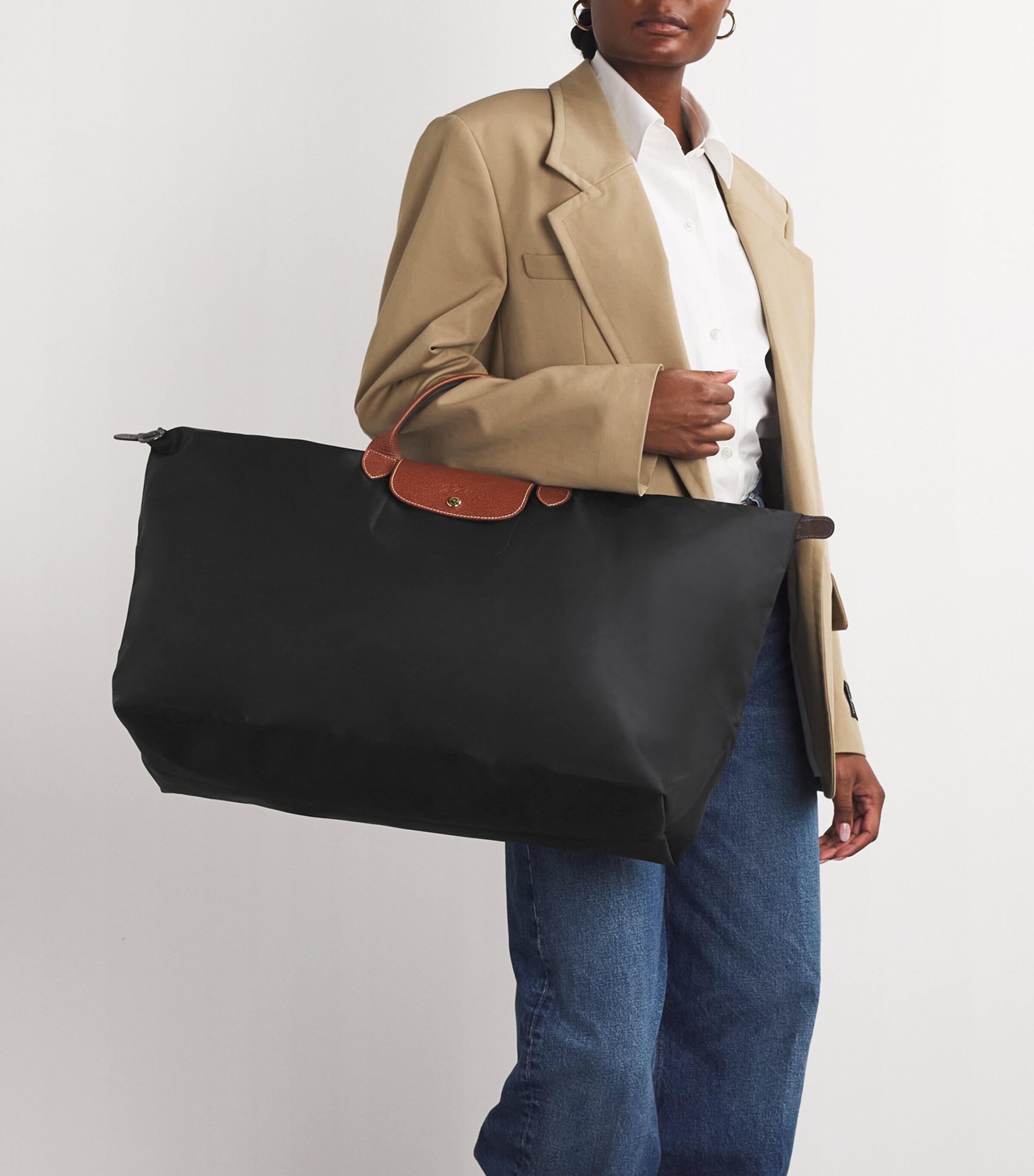 Large Le Pliage Original Travel Bag 001 BLACK Image 5