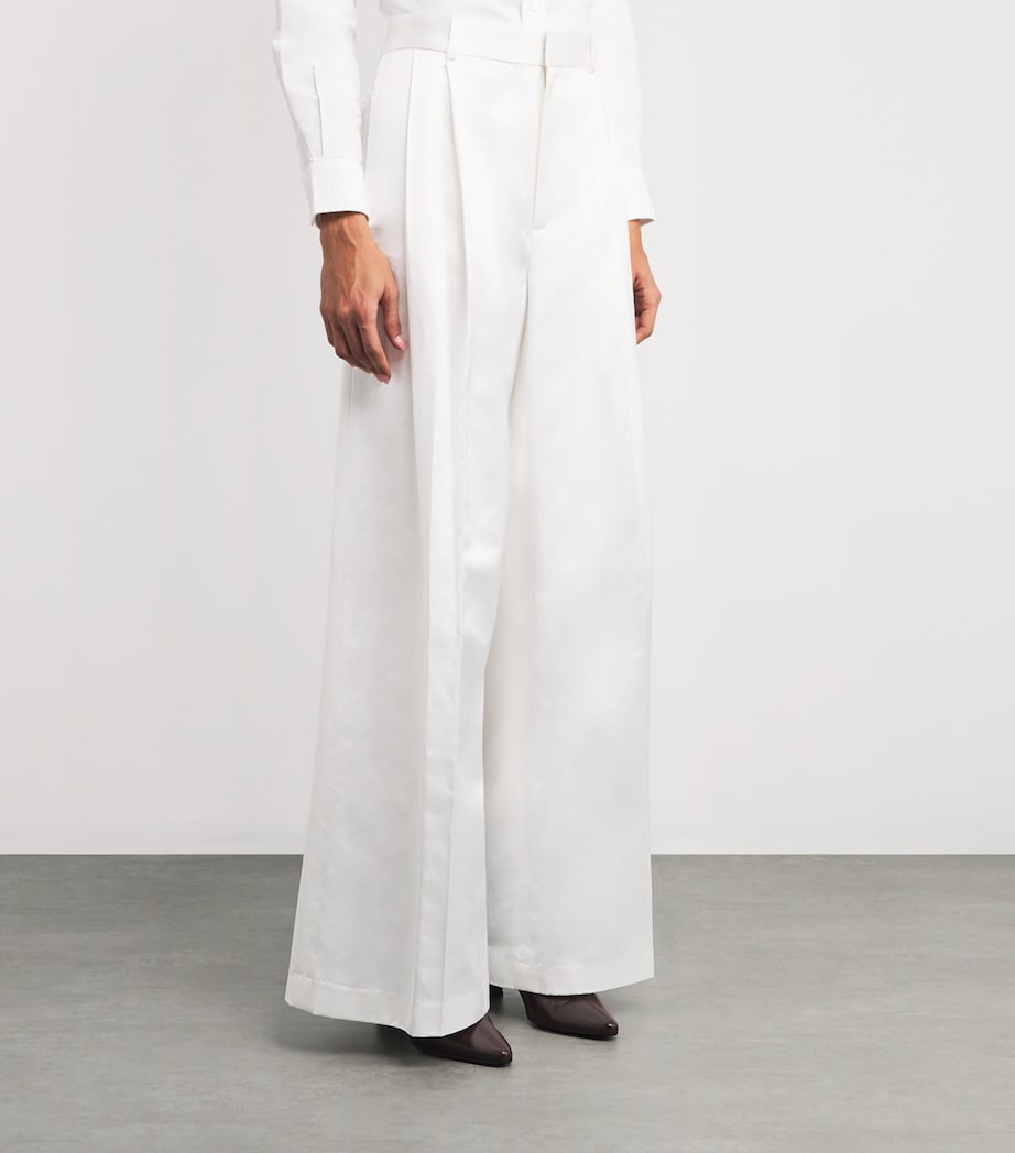 Wide-Leg Tailored Trousers CREAM Image 3