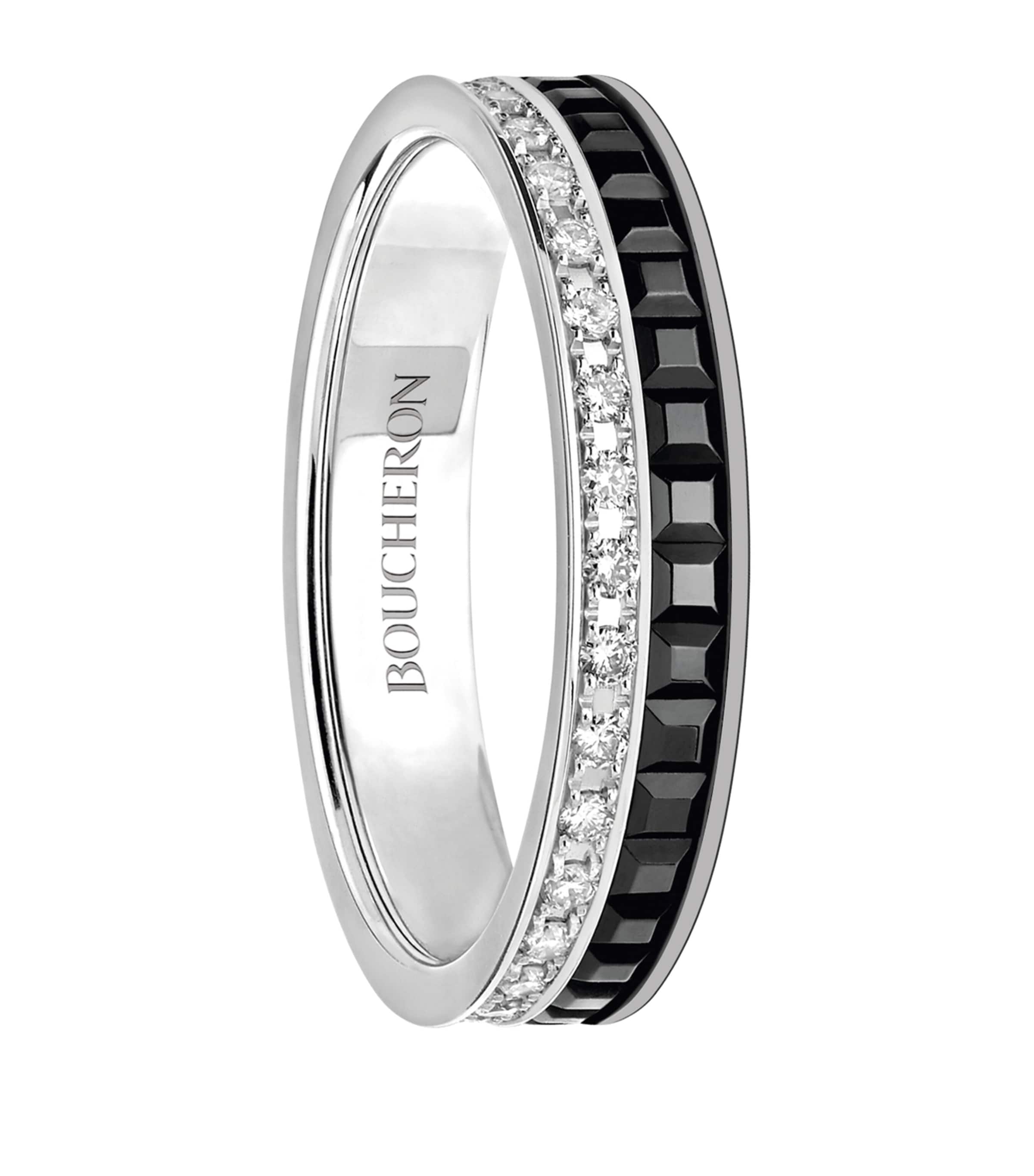 Boucheron White Gold And Diamond Quatre Black Edition Wedding Band