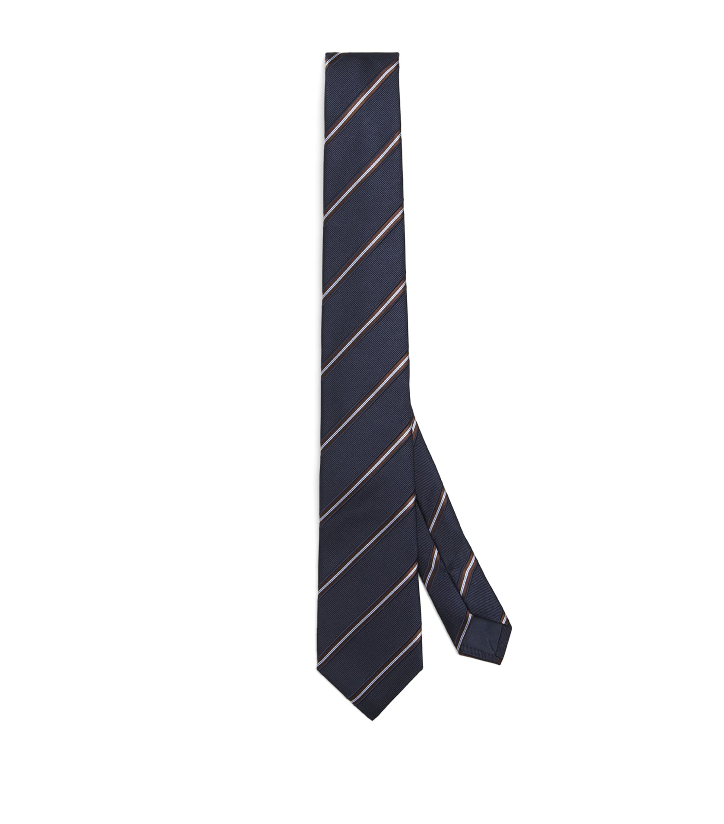 Giorgio Armani Silk Stripe Jacquard Tie In Gold