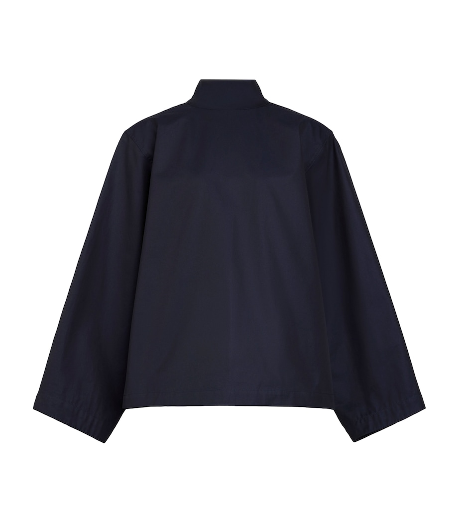 Alaïa Womens Cotton-Satin Reverse Jacket Minuit Image 4