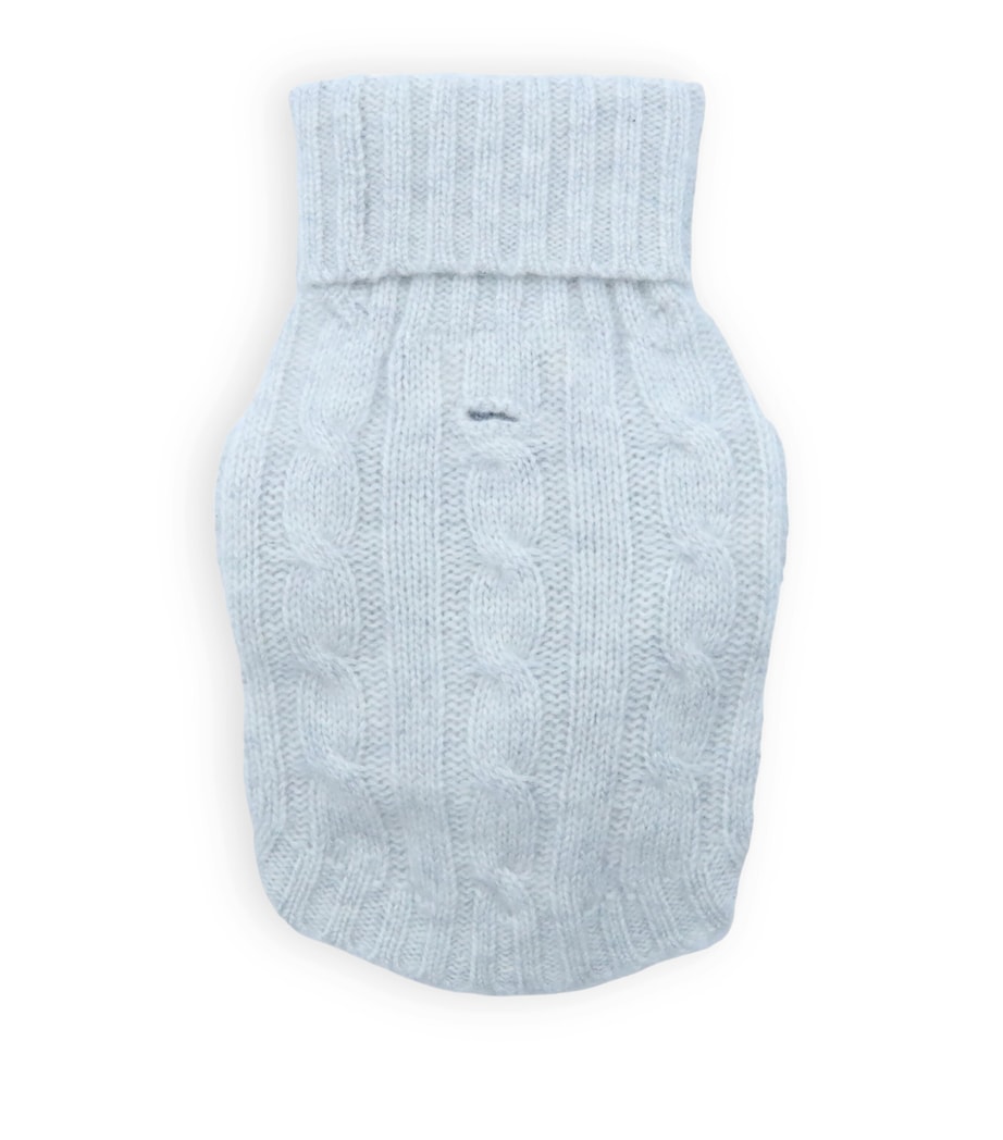 Cashmere Cable-Knit Dog Sweater (S) LIGHT GREY HEATHER Image 1