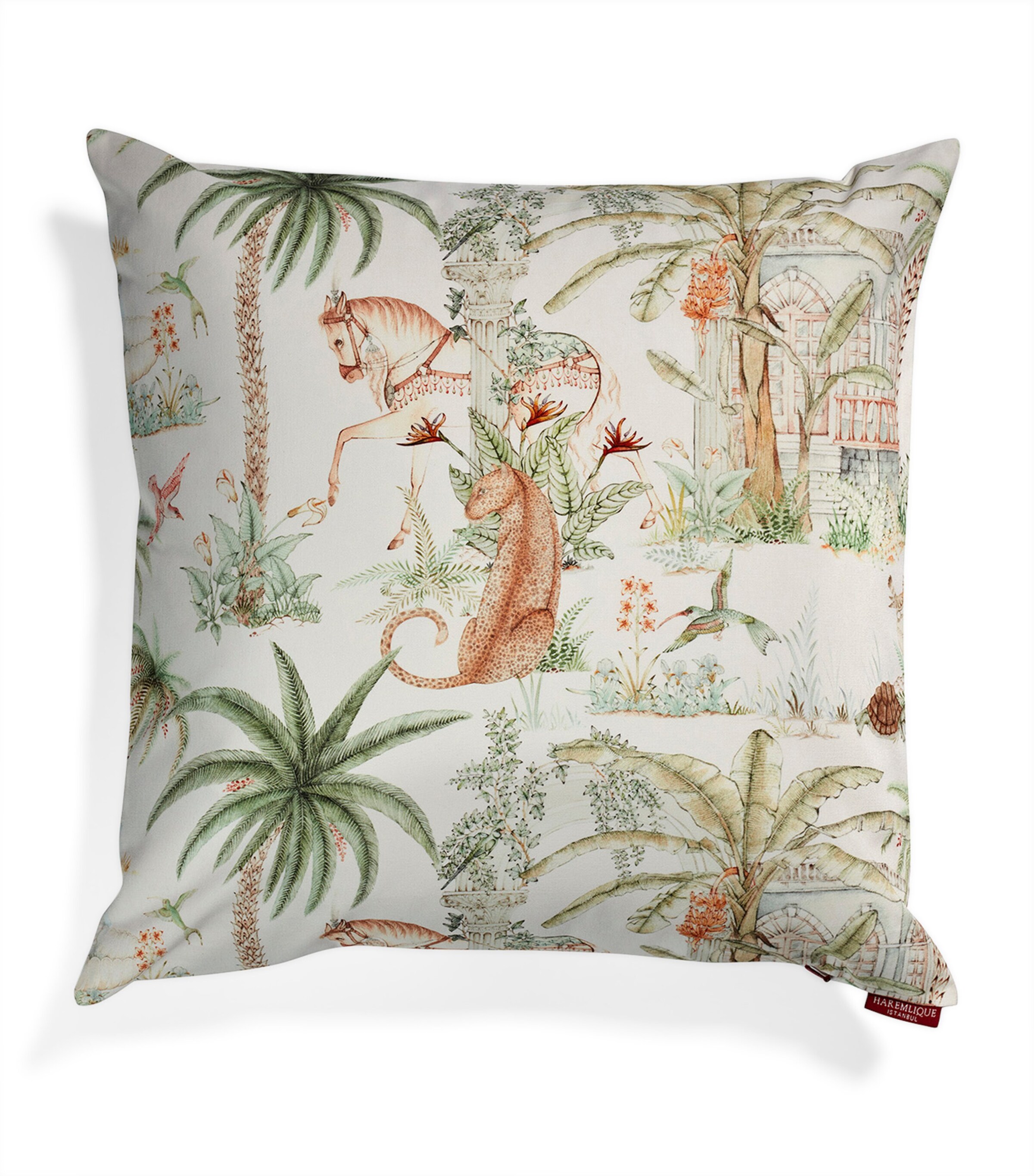 Haremlique Istanbul Sultan's Garden Cushion (46cm x 46cm) Ecru Image 1