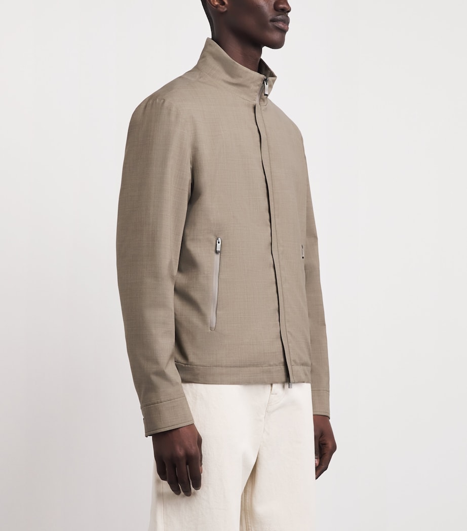 Paul & Shark Mens Wool-Silk Bomber Jacket Beige Image 4