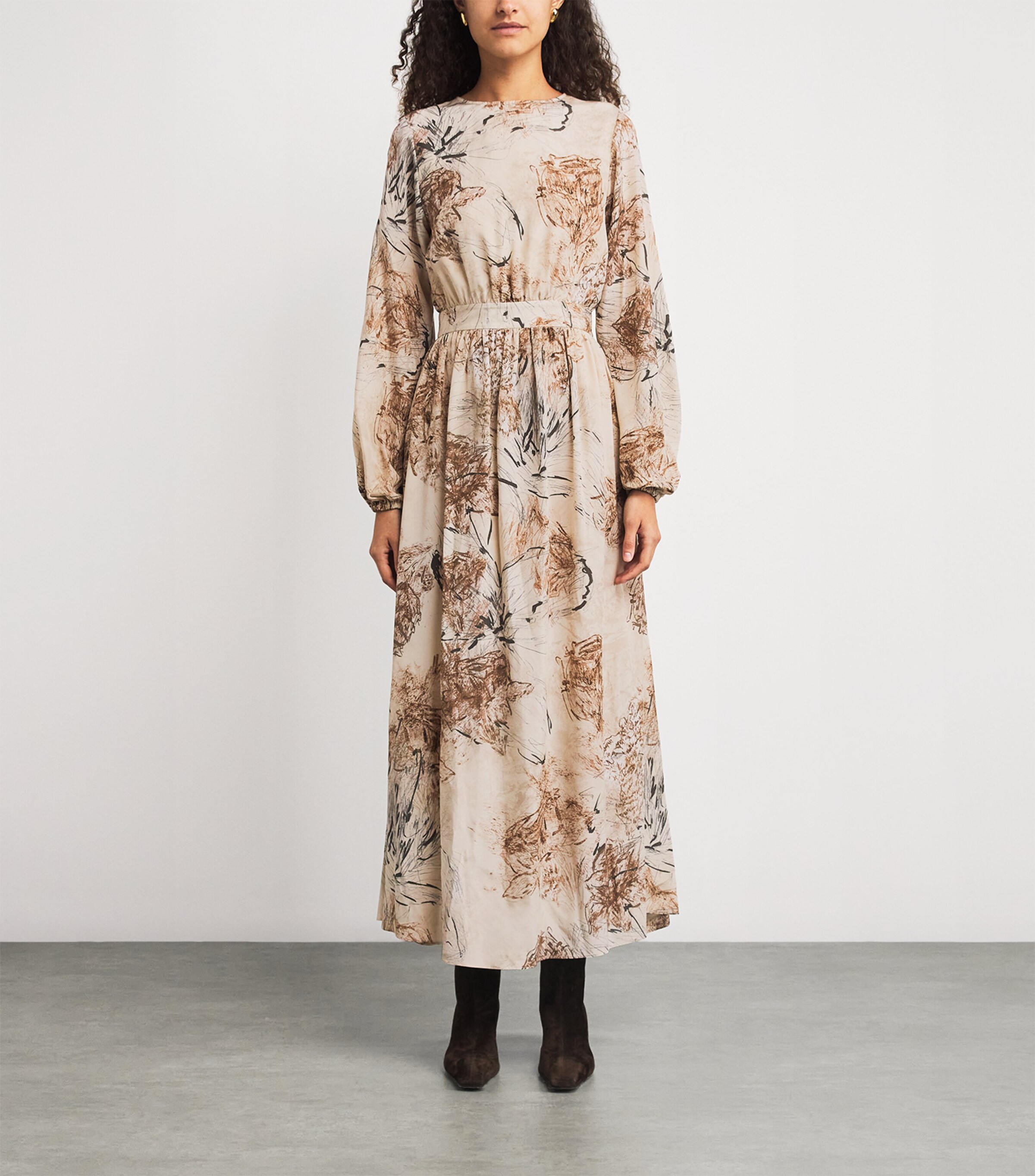 Silk Printed Maxi Dress VISONE Image 6