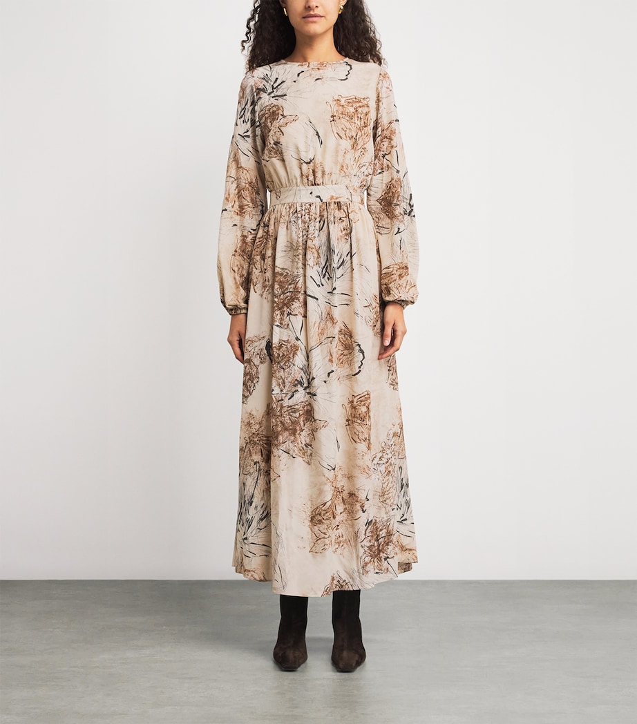 Silk Printed Maxi Dress VISONE Image 6