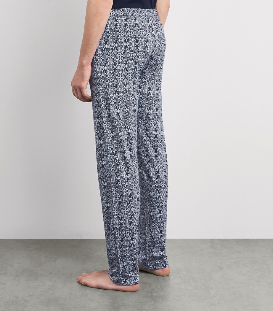 Hanro Mens Cotton Night & Day Lounge Trousers Heritage Tiles Image 5
