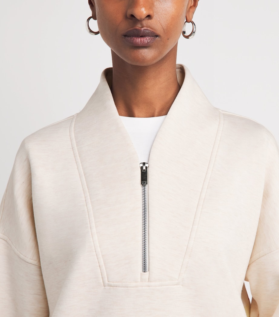 SPANX Womens SPANX AirEssentials Half-Zip Sweater Oatmeal Heather Image 3