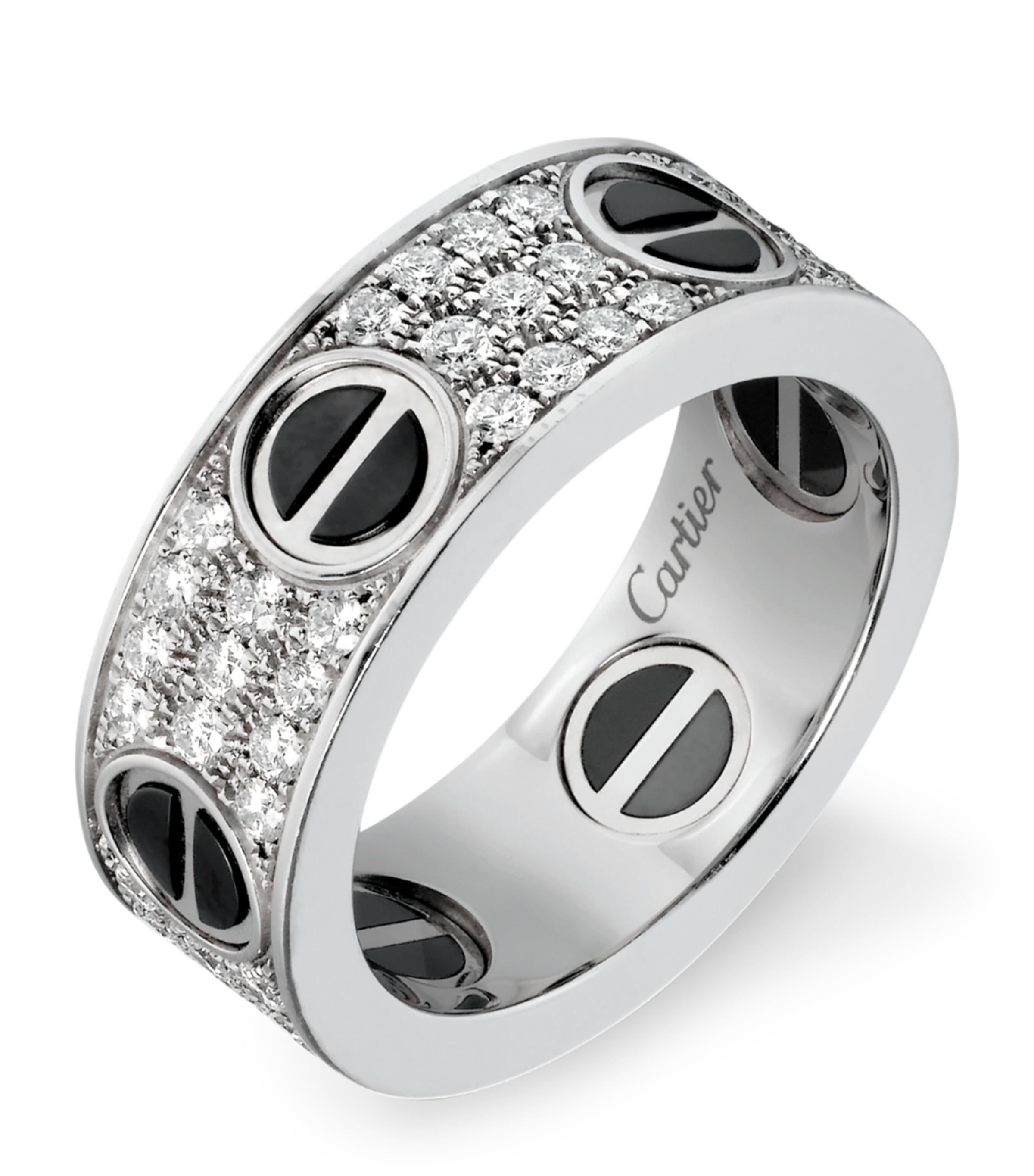 White Gold, Diamond and Ceramic LOVE Ring MULTI Image 4