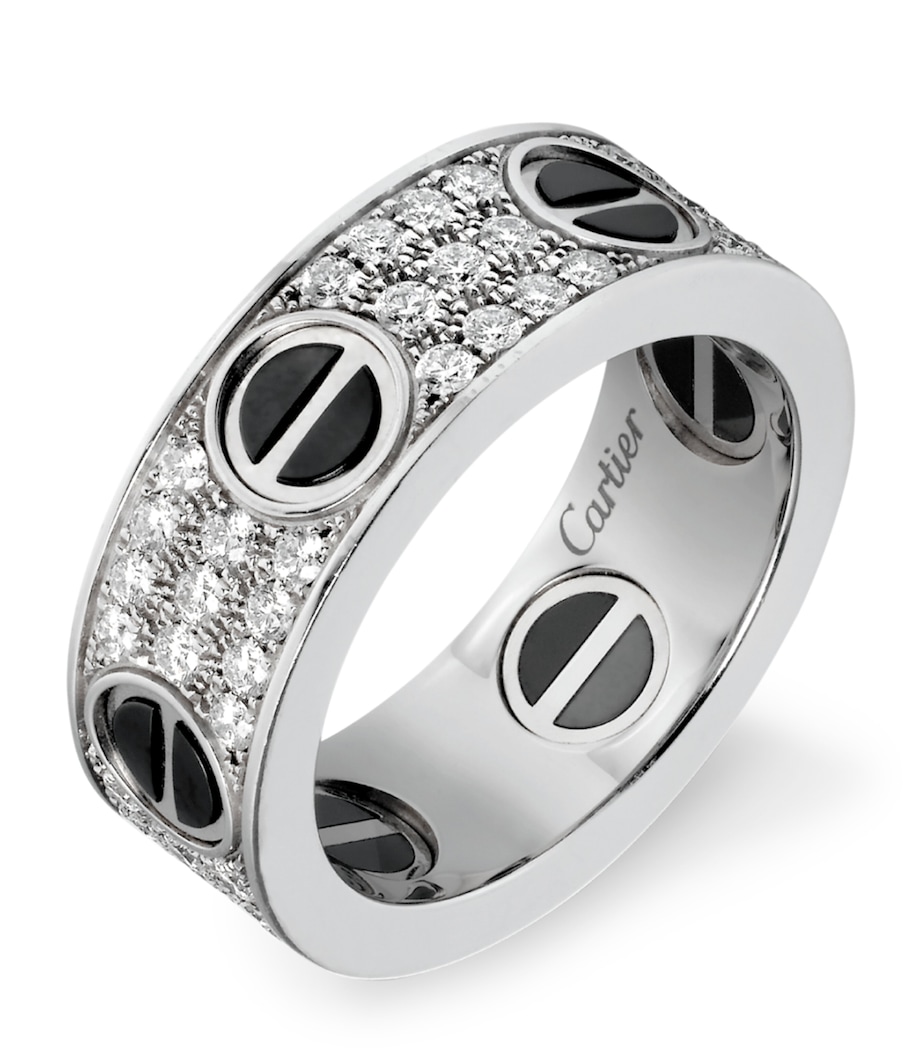 White Gold, Diamond and Ceramic LOVE Ring MULTI Image 4