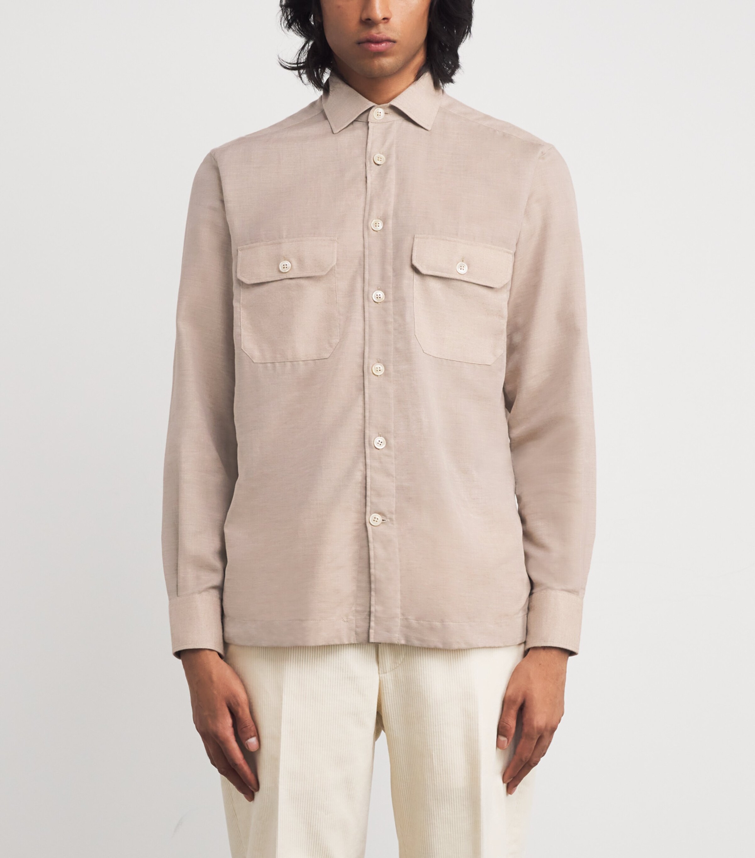 Cotton-Cashmere Shirt NATURAL / BEIGE 035 Image 3