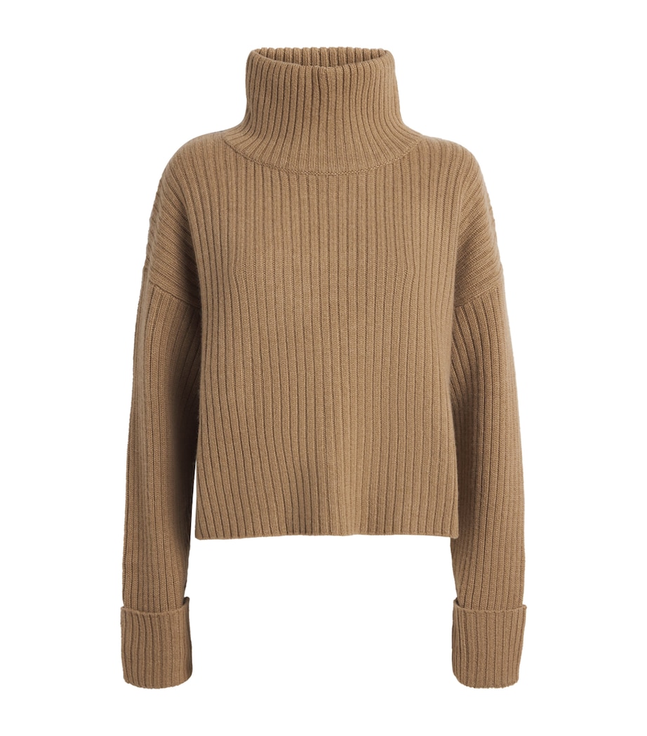Le Kasha Womens Organic Cashmere Galway Sweater Camel Image 1