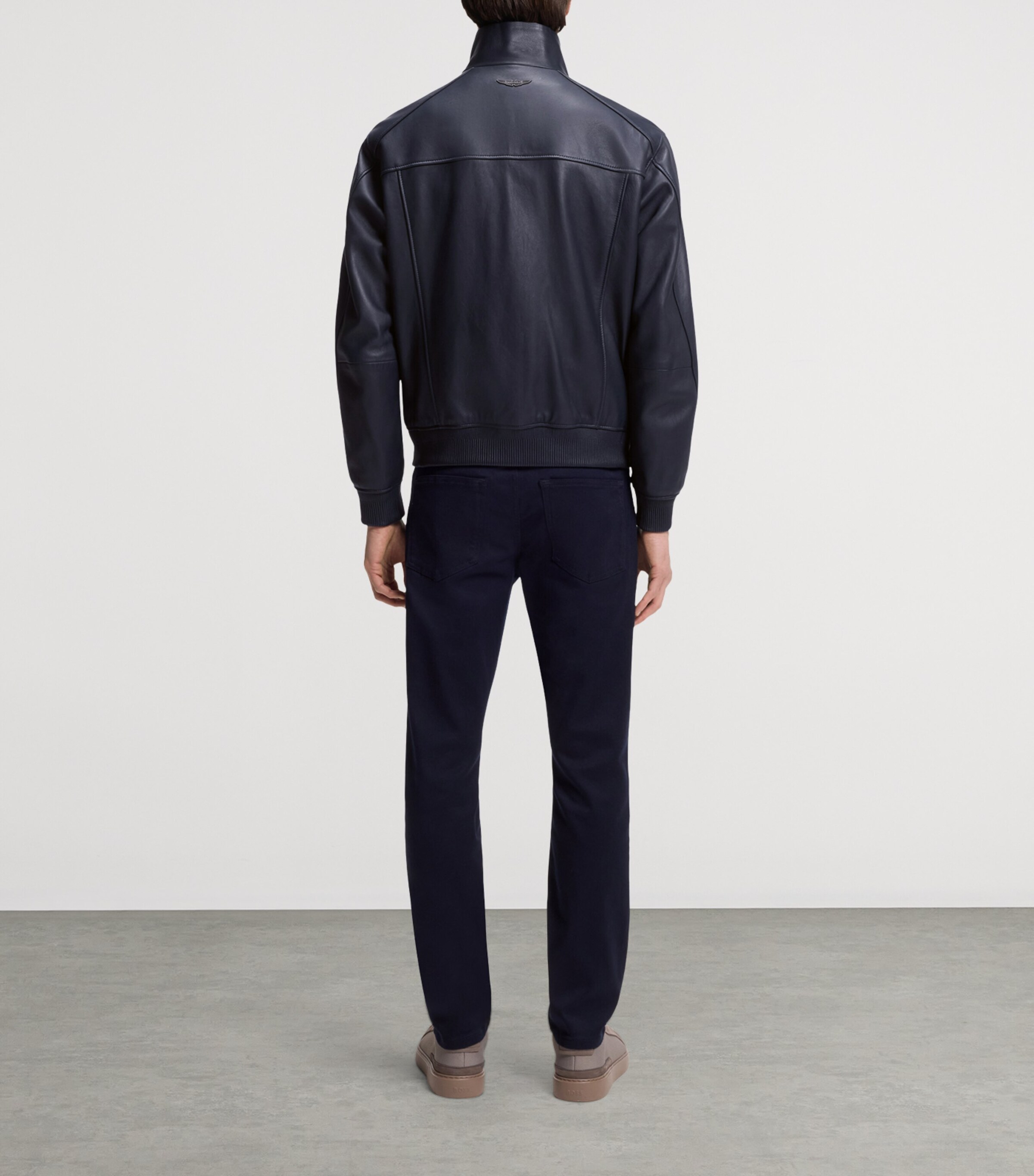 BOSS Mens x Aston Martin Lamb Leather Jacket Image 3