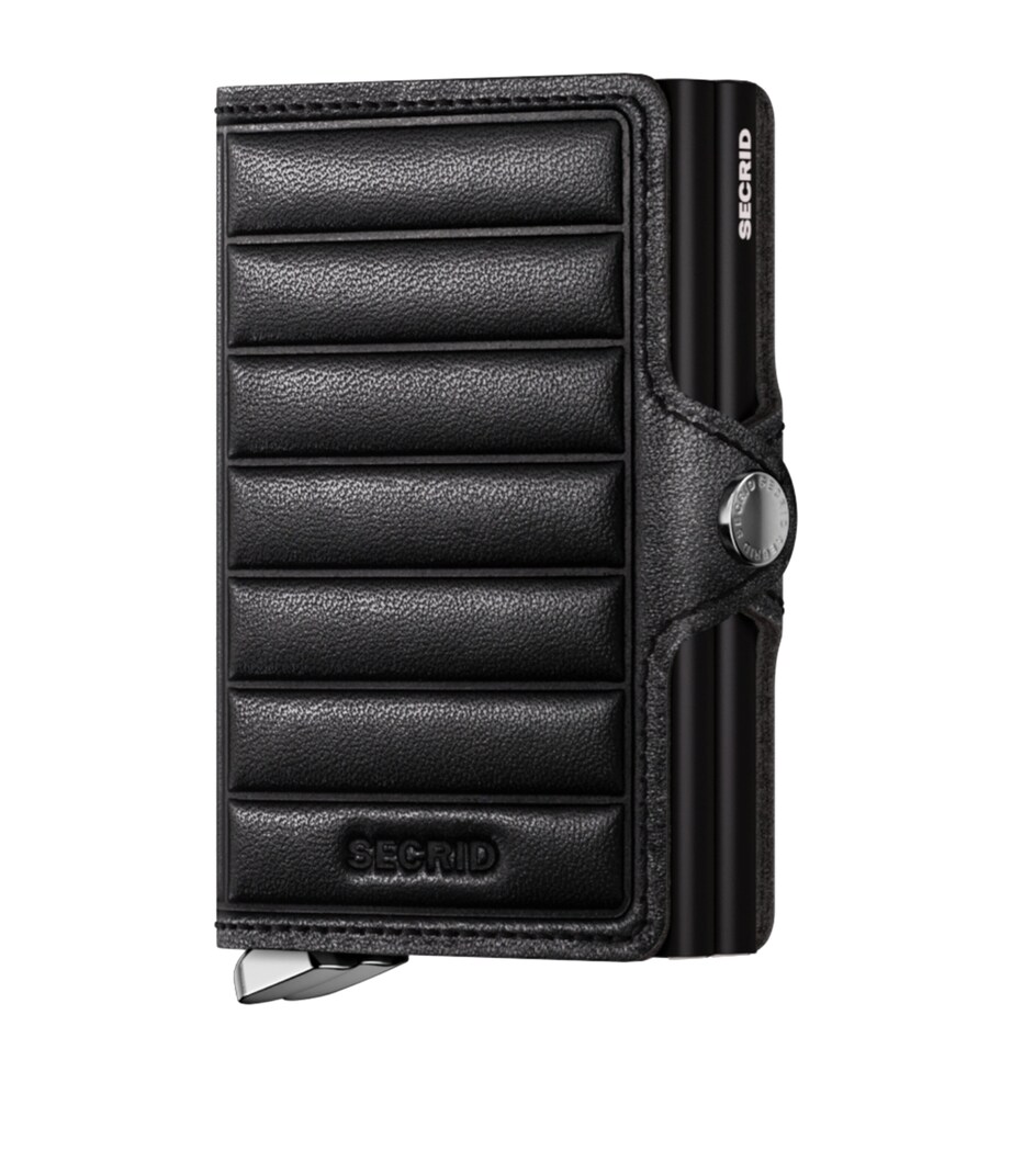 Leather Embossed Lines Twinwallet BLACK Image 1