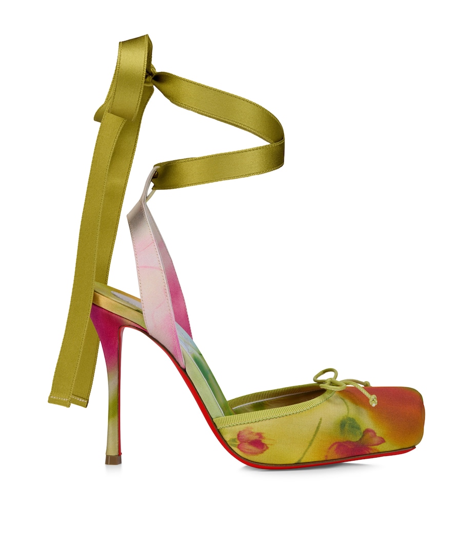 Christian Louboutin Cassia Lace-Up Botanica Satin Pumps 100 Image 1