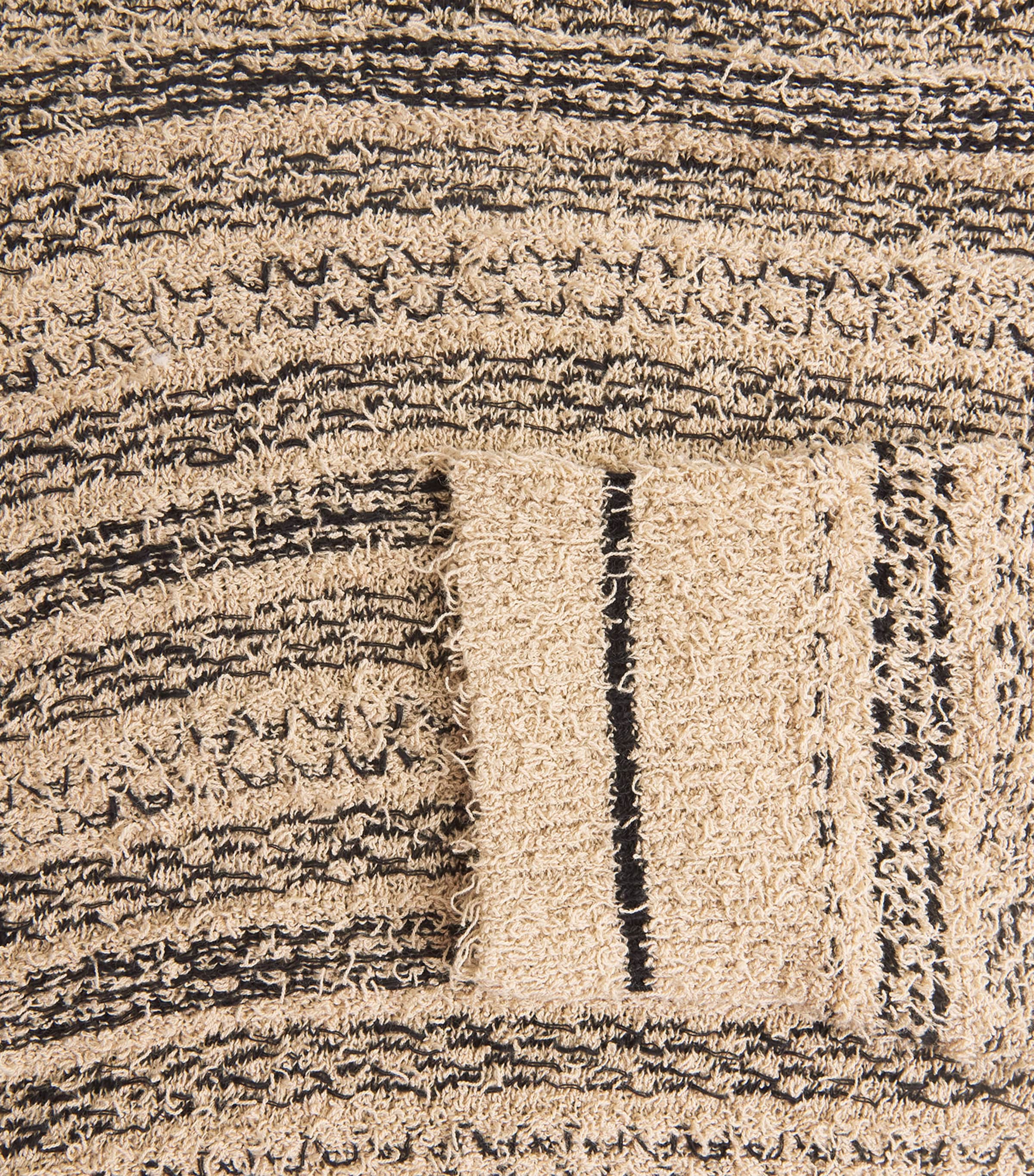 Cotton-Blend Stripe Frayed Sweater F1007 Image 5