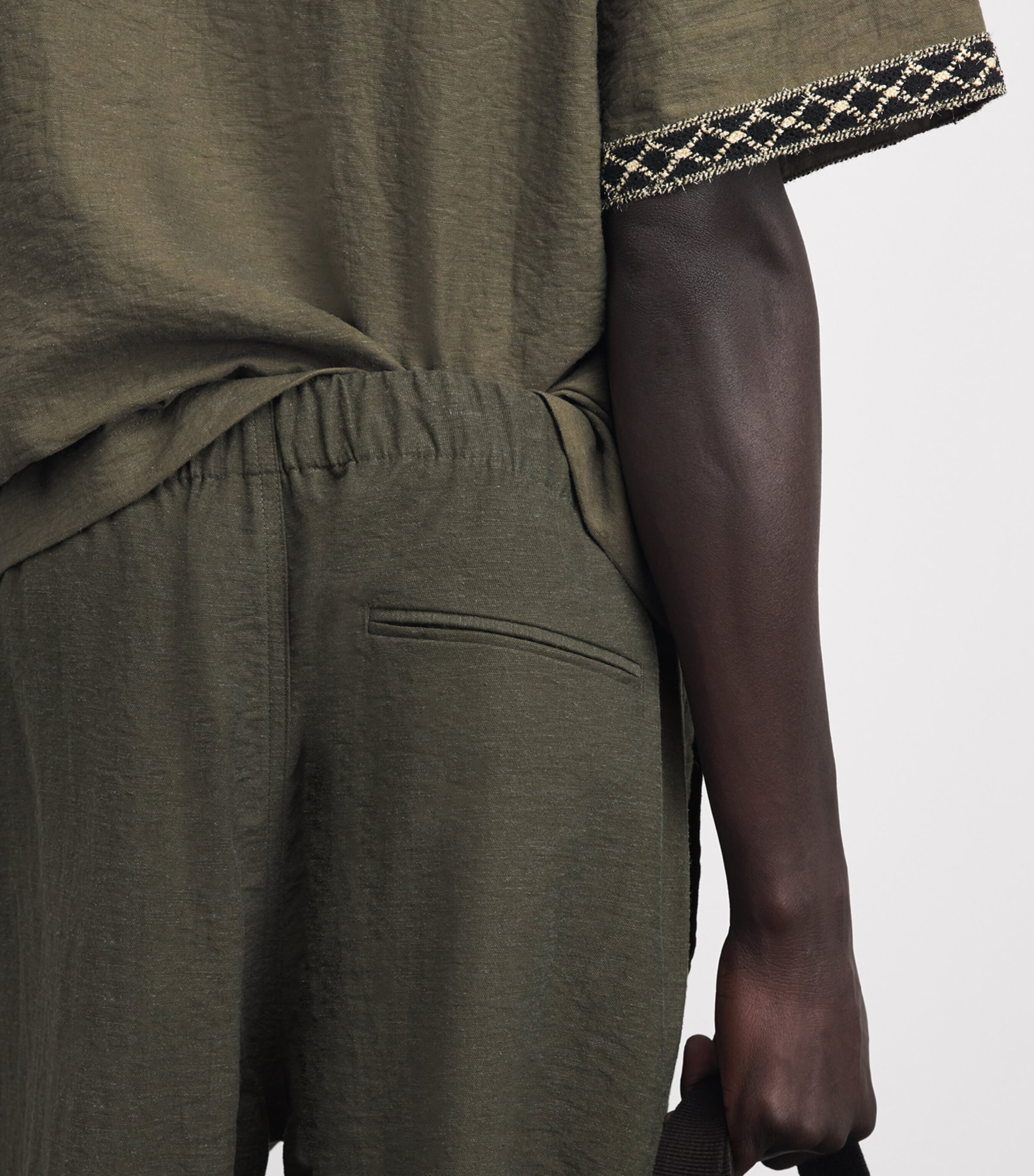 COMMAS Mens Drawstring Resort Trousers Dark Taupe Image 3