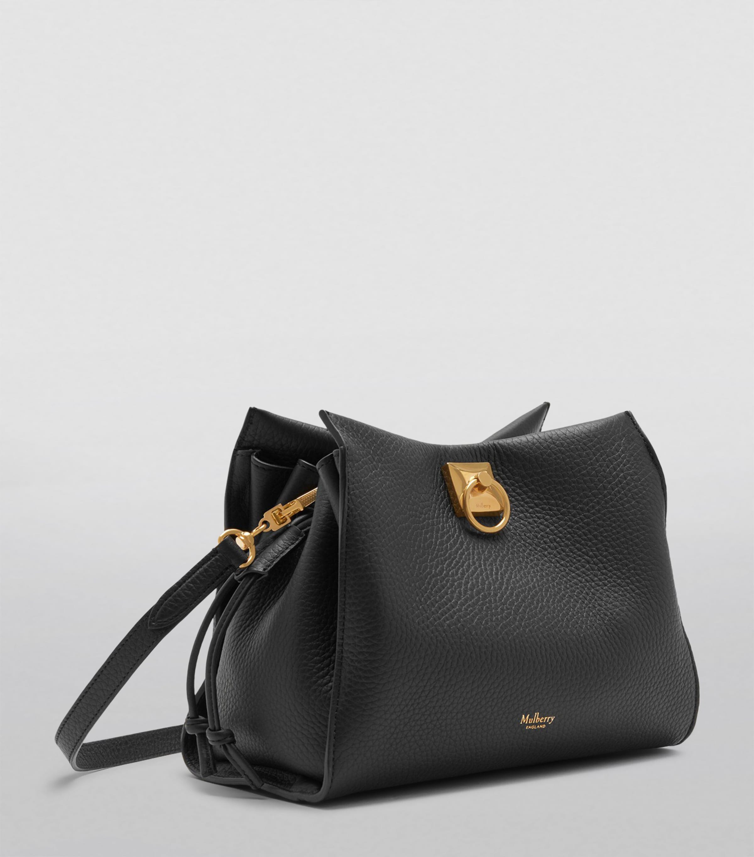 Mulberry Small Leather Iris Shoulder Bag Black Midnight Black Image 2