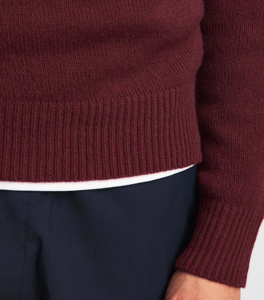 Barena Mens Cashmere Crew-Neck Sweater Merlot Image 3