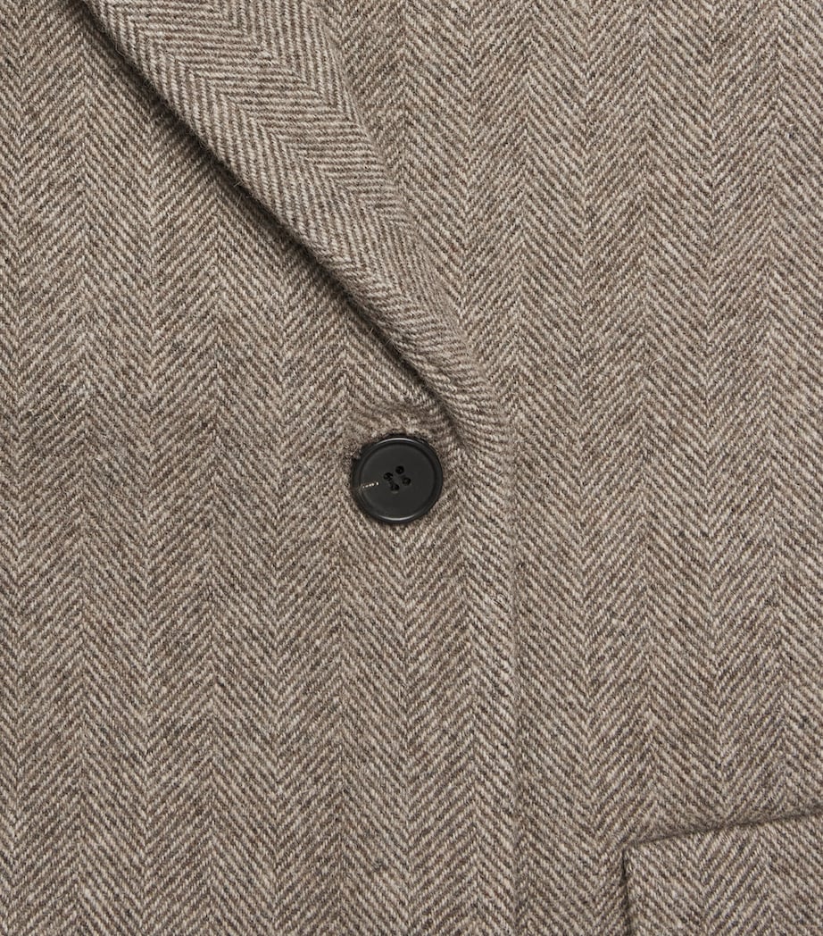 Source Unknown Womens Wool Double-Breasted Reyna Long Coat Beige Image 6