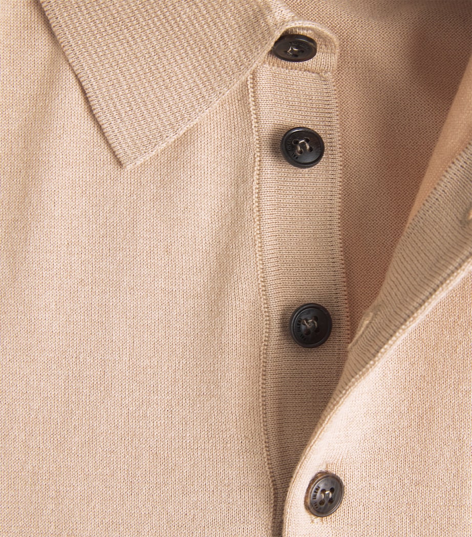 Silk-Cotton Polo Shirt 38 LIGHT BROWN Image 5