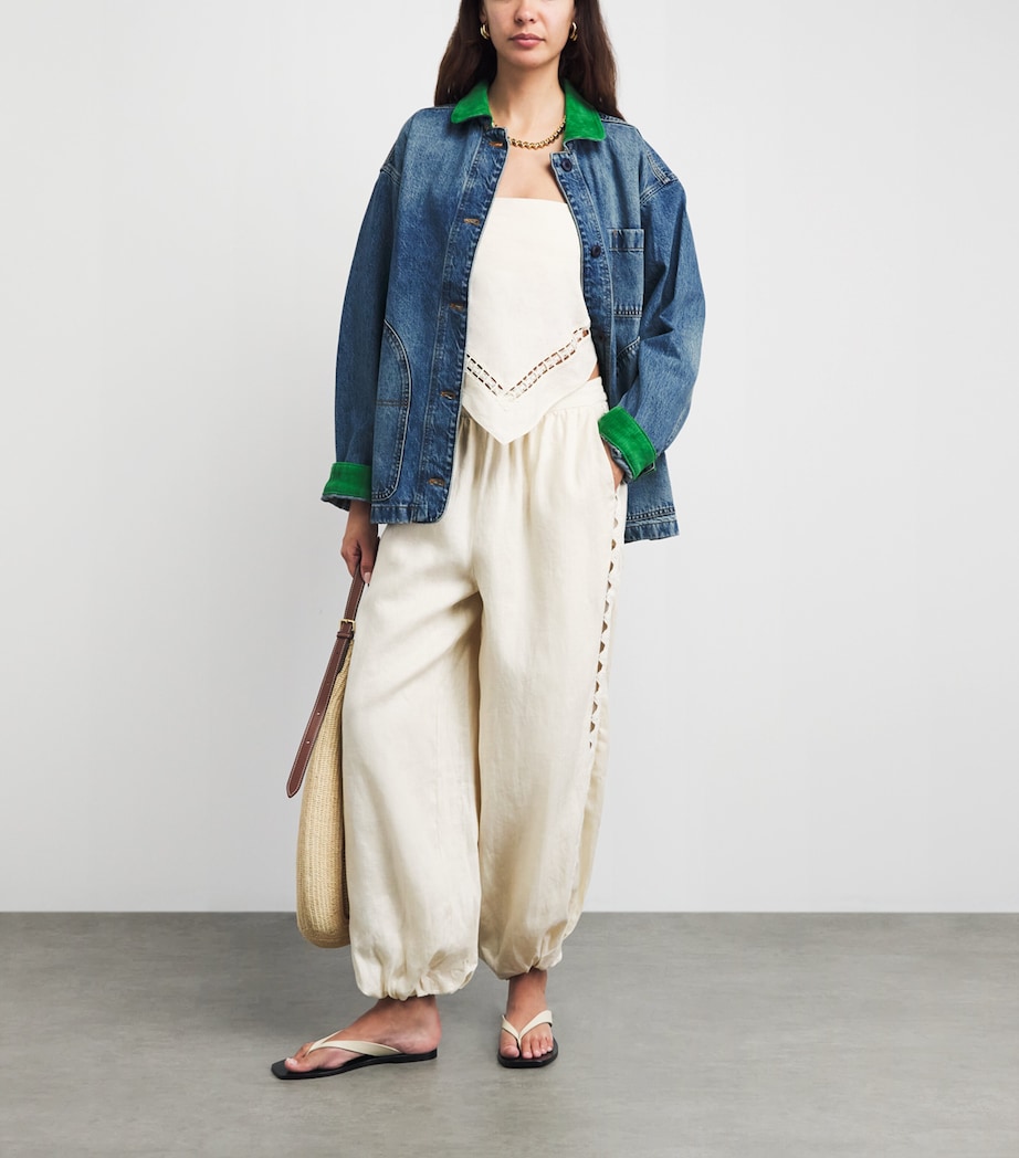 DÔEN Womens Pascual Barn Denim Jacket Clgry Wsh Kly Grn Cl Image 2