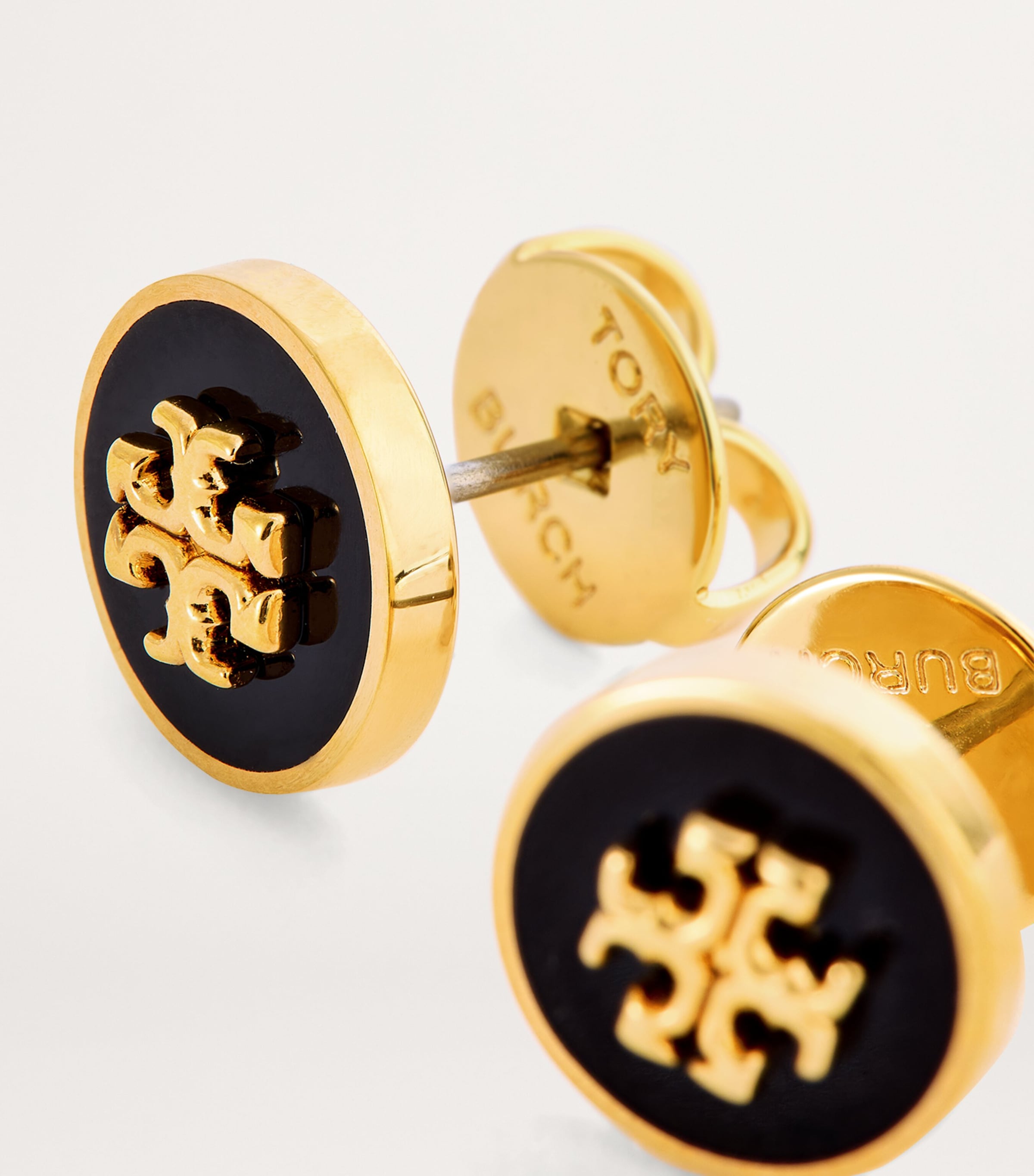 Enamel-Trim Kira Circle Studs TORY GOLD / BLACK Image 6