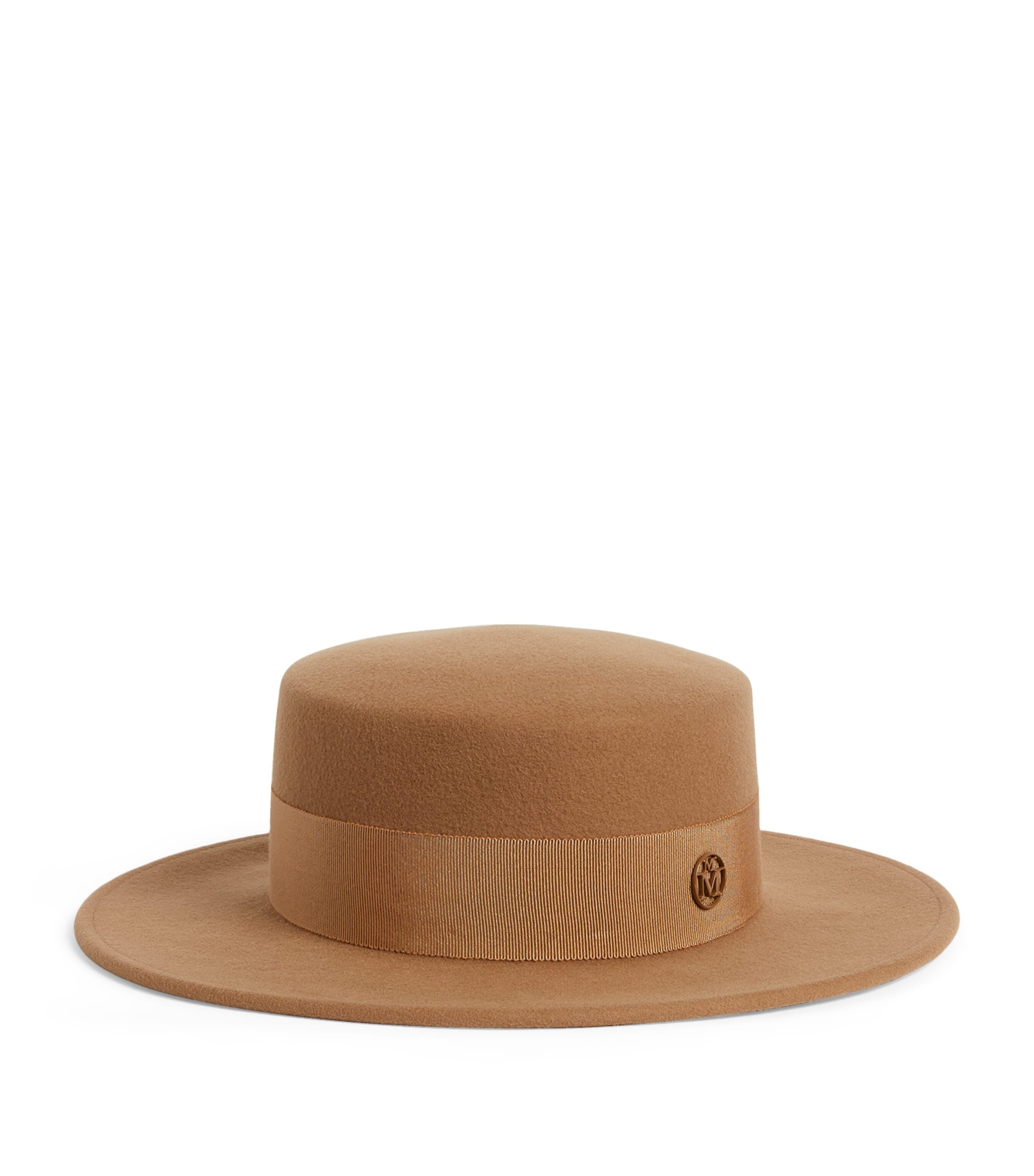 Shop Maison Michel Wool Felt Fedora In Brown