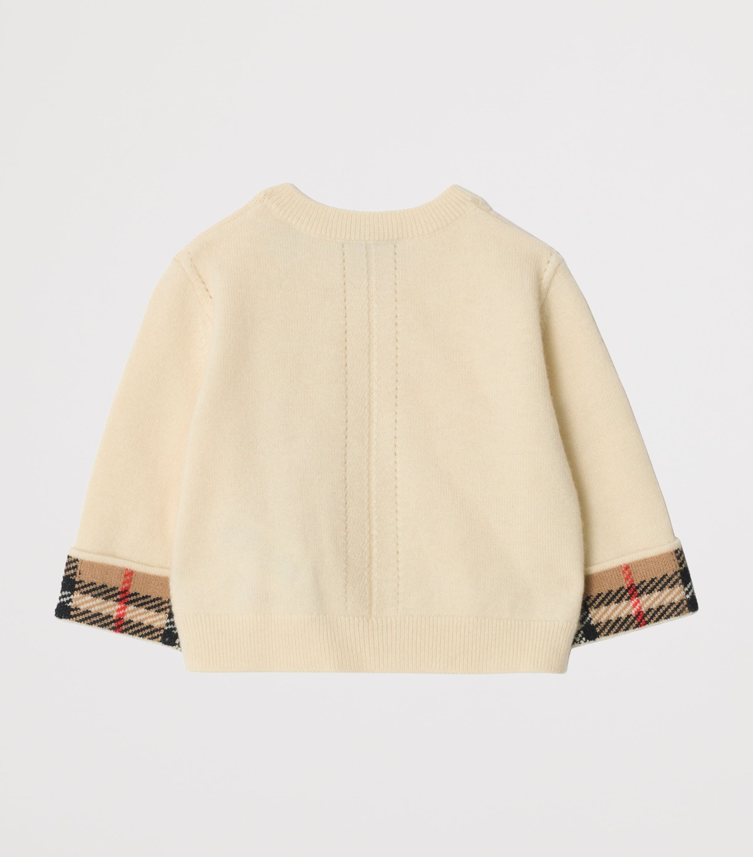 Cashmere Check-Trim Cardigan and Trousers Set (1-18 Months) IVORY Image 2