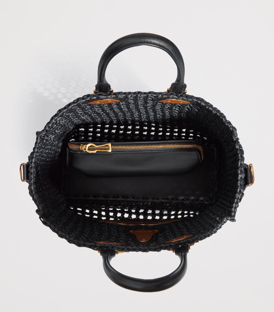 Raffia Face Tote Bag 999 BLACK Image 4