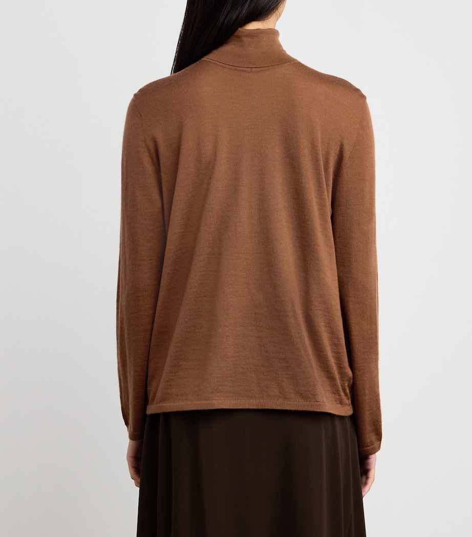 Superfine Cashmere Rollneck Sweater SB7300 DARK CAMEL Image 4