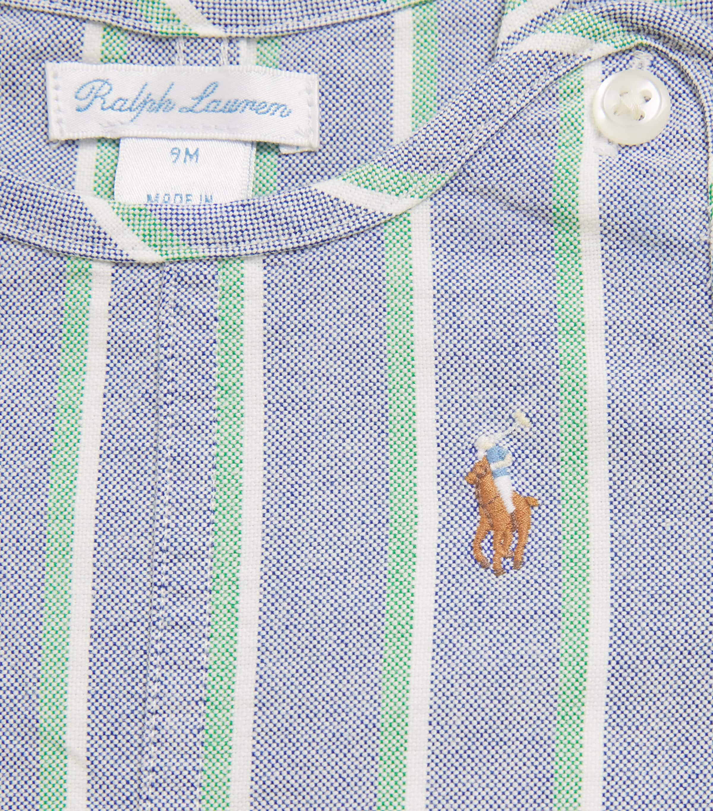 Ralph Lauren Kids Cotton Stripe Hat and Playsuit Set (3-24 Months) Image 3