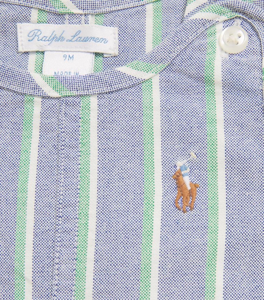Ralph Lauren Kids Cotton Stripe Hat and Playsuit Set (3-24 Months) Image 3