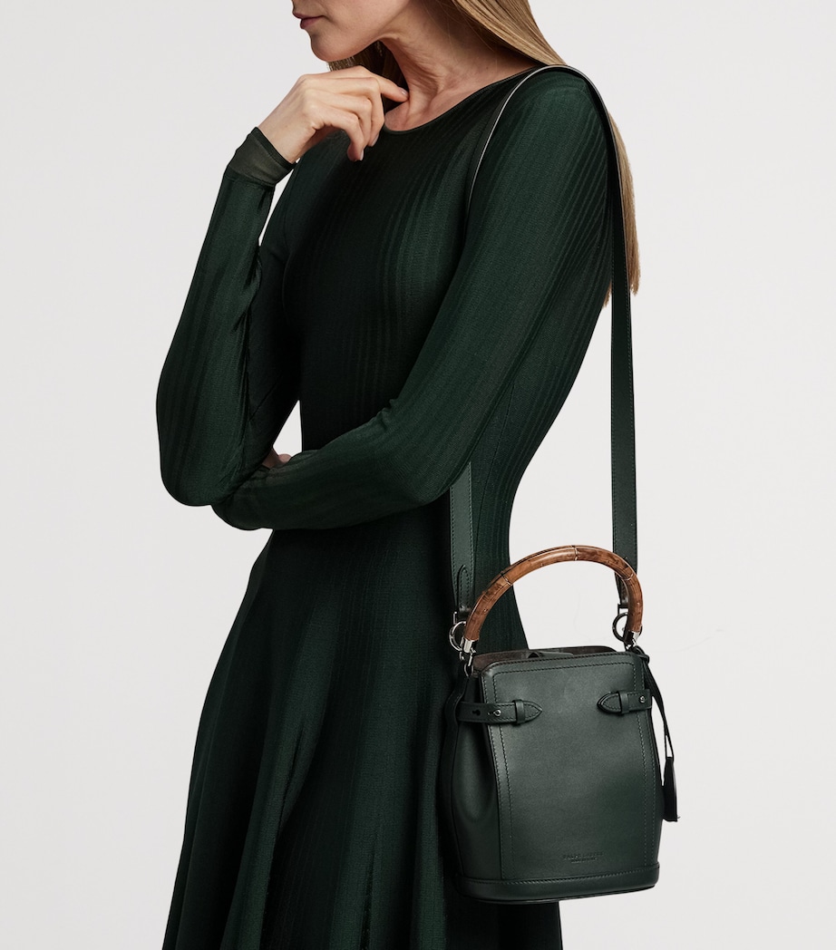 Small Leather The Ralph Bucket Bag REGENT GREEN Image 9