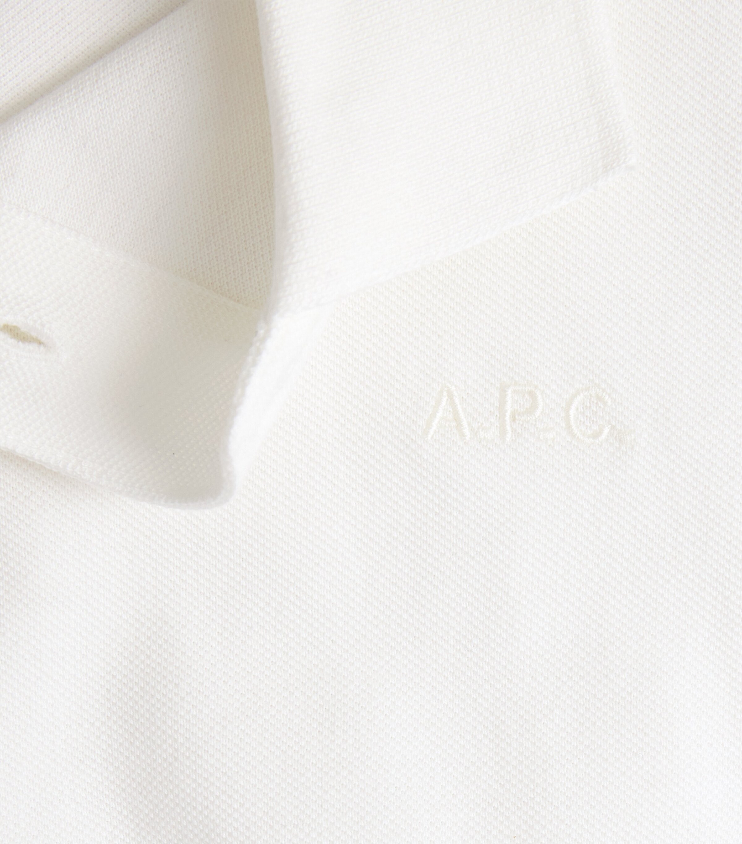 A.P.C. Mens Cotton Logo Polo Shirt Aab White Image 6
