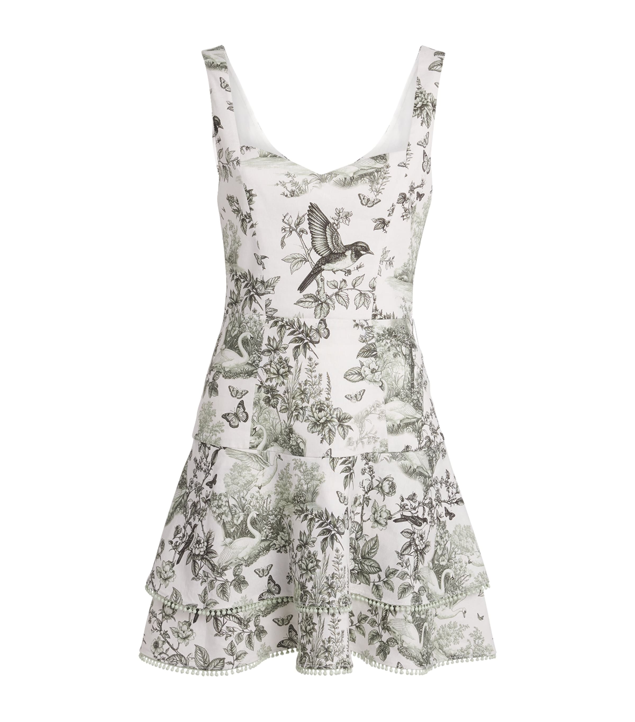 Alice+Olivia Womens Linen-Blend Miriam Mini Dress Daybreak Image 1