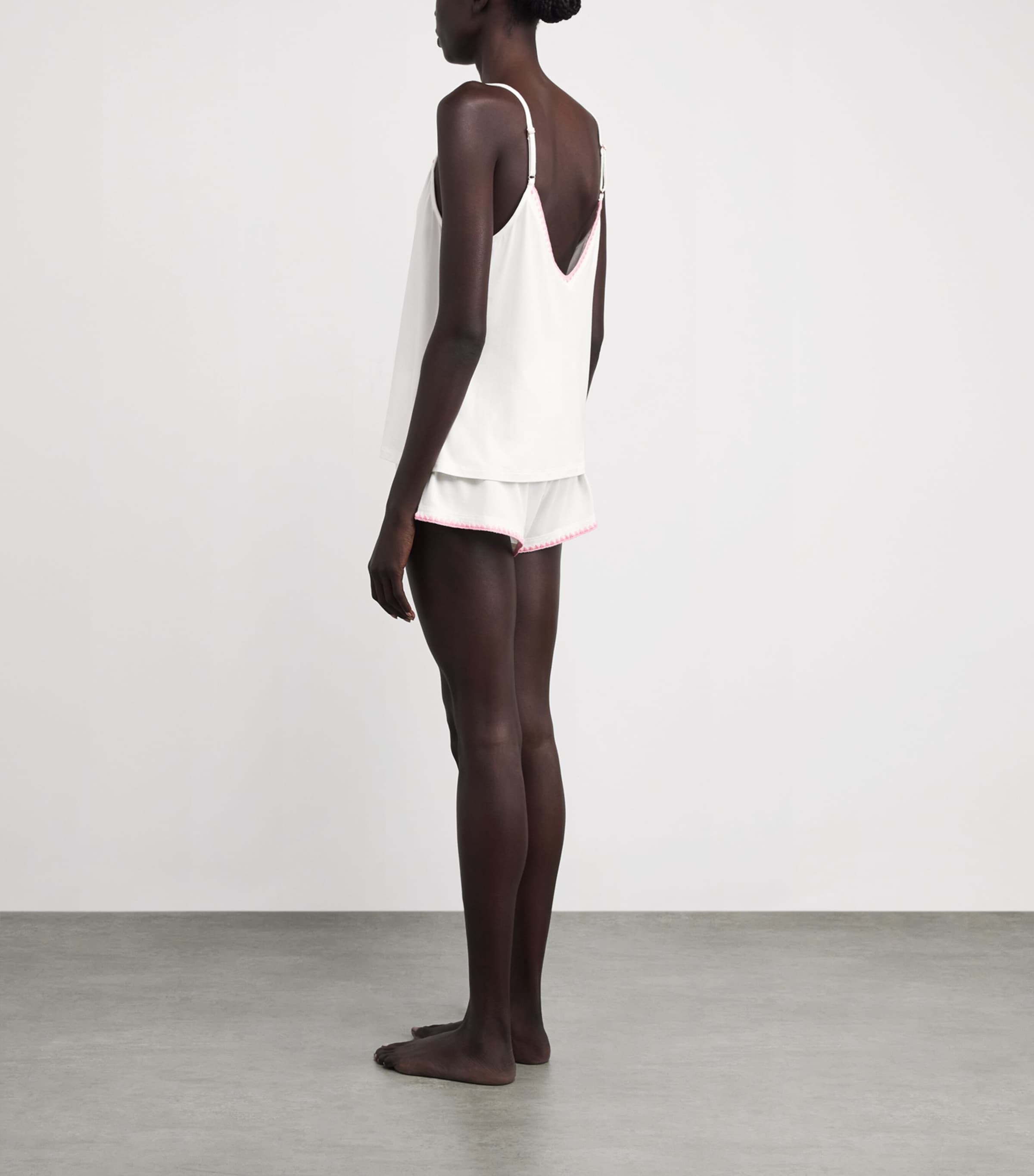 Valentines Day Short-Sleeve Frida Pyjama Set IVORY/PINK NECT Image 3