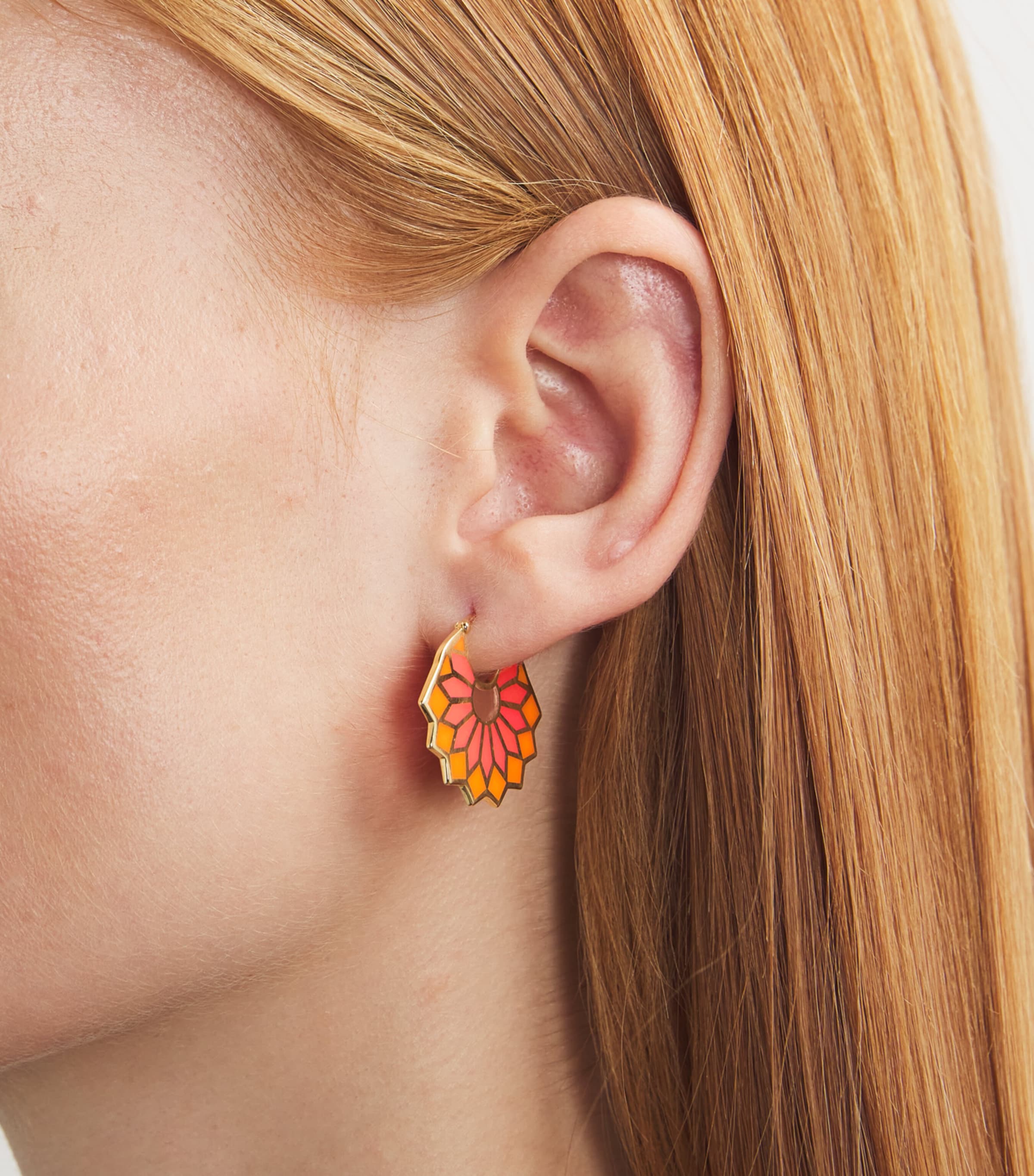 L'ATELIER NAWBAR Yellow Gold and Enamel Lady Sursock Earrings Yellow Gold Image 2