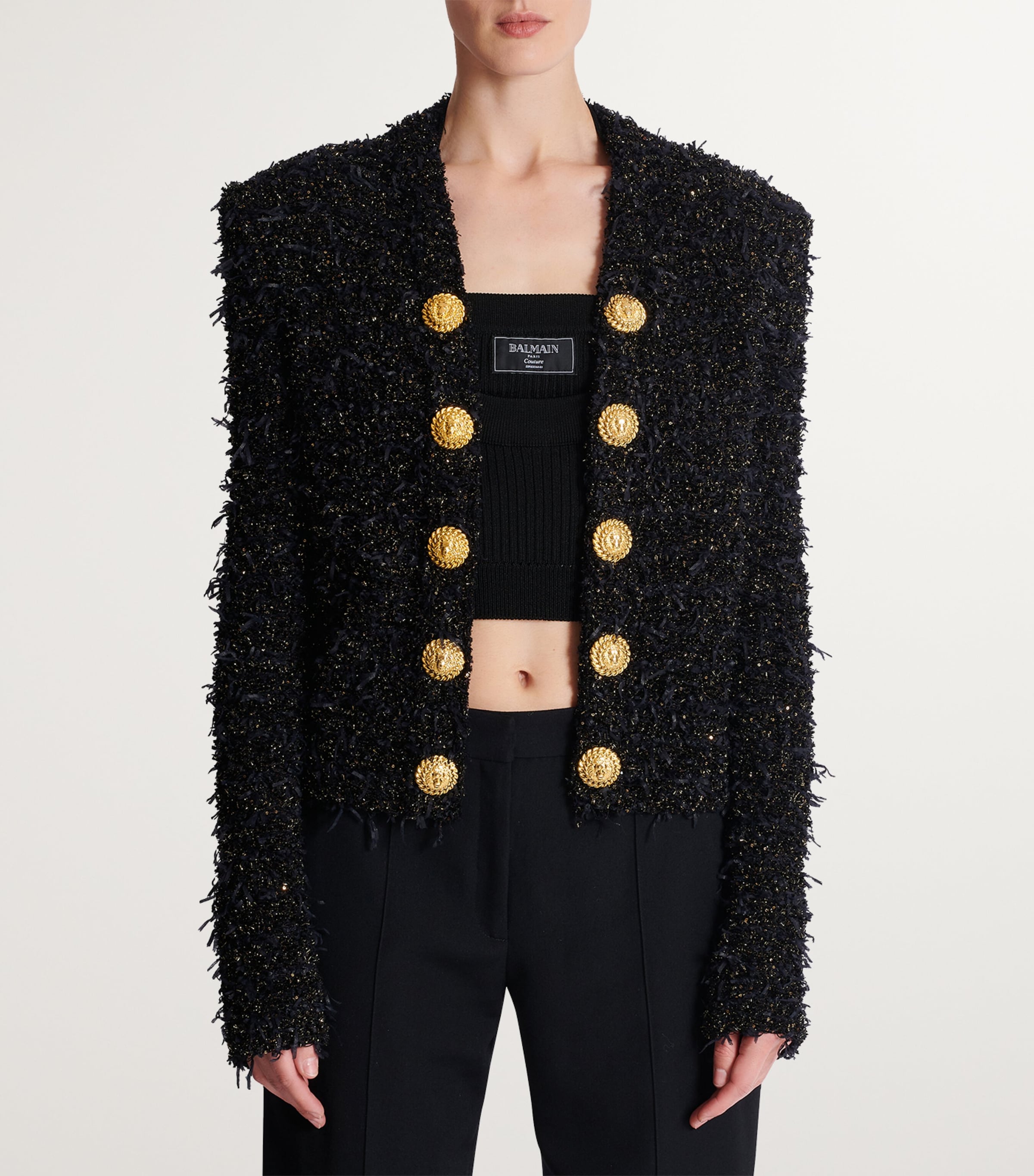 Edge-To-Edge Tweed Jacket EAD NOIR/OR Image 2