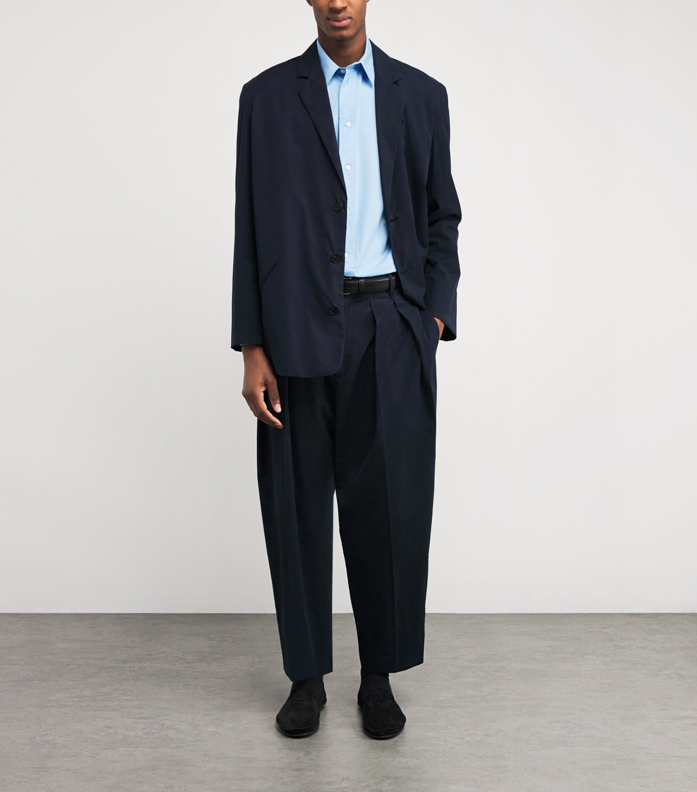 The Row Mens Albert Cotton Blazer Dark Navy Image 2