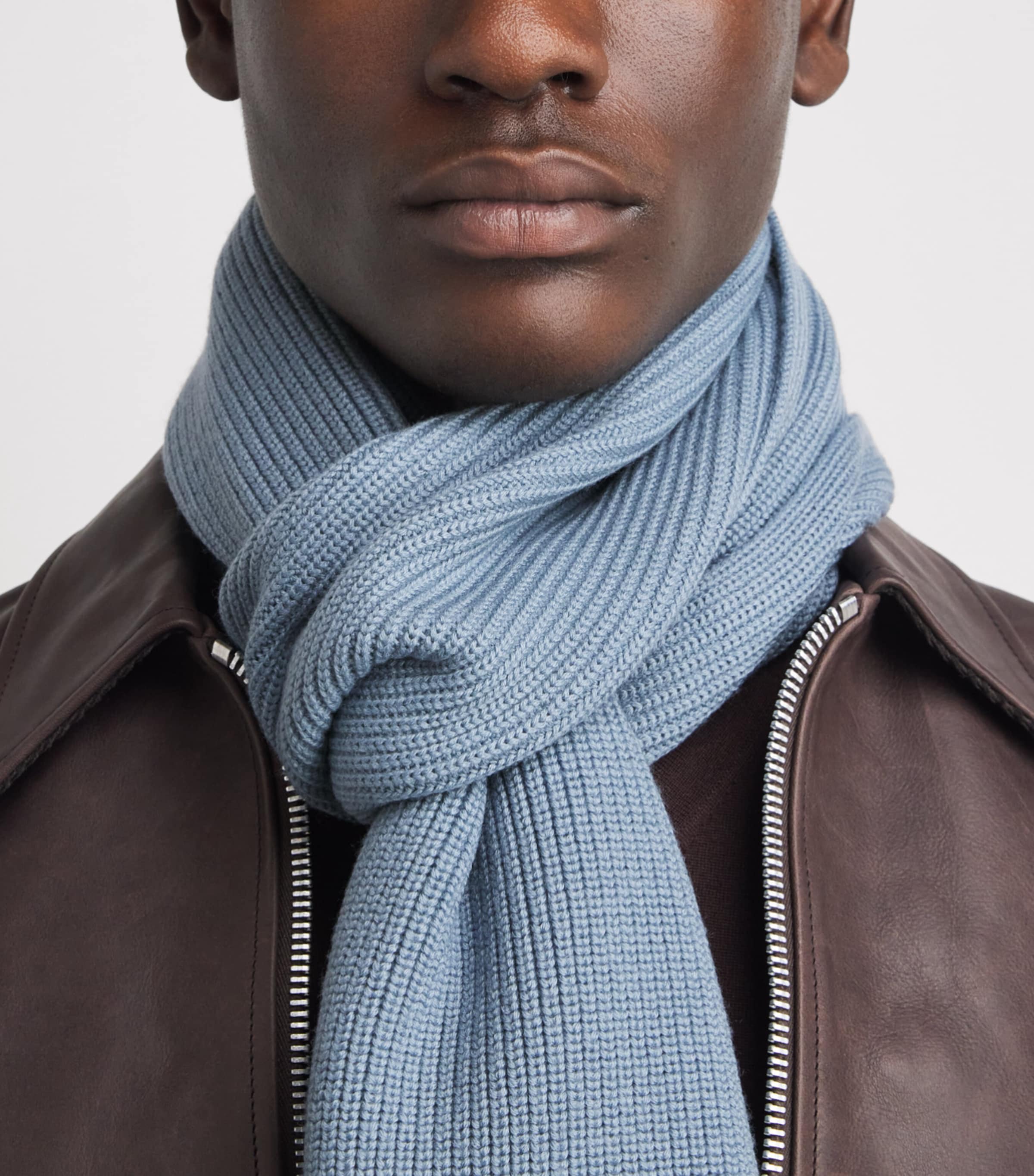 Falke Ultrafine Merino Wool Scarf Blue Steel Image 2