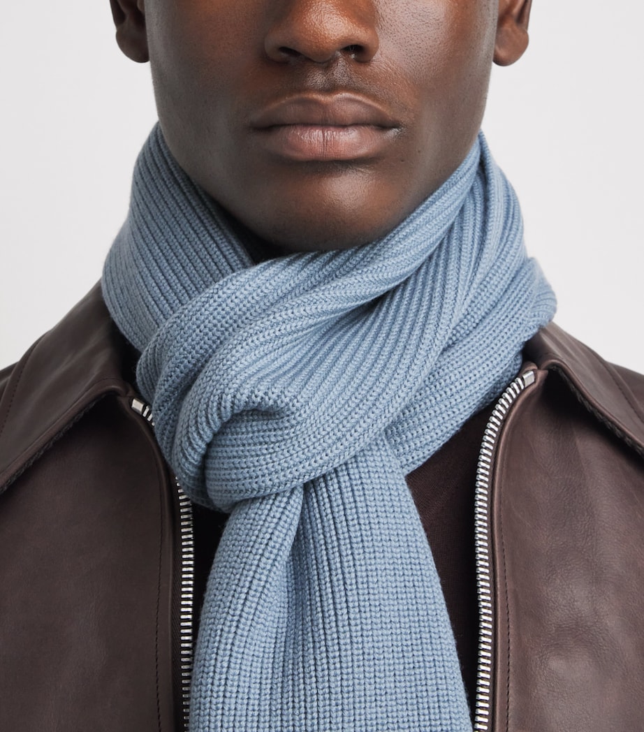 Falke Ultrafine Merino Wool Scarf Blue Steel Image 2