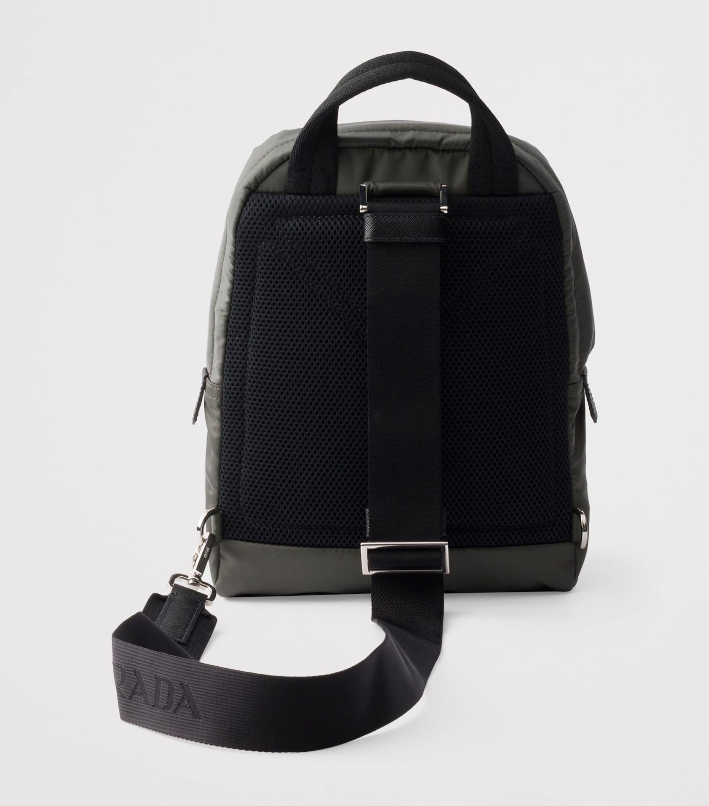 Re-Nylon and Saffiano Leather Backpack F0414 Image 3
