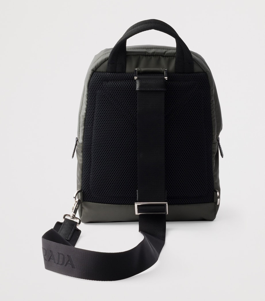 Re-Nylon and Saffiano Leather Backpack F0414 Image 3