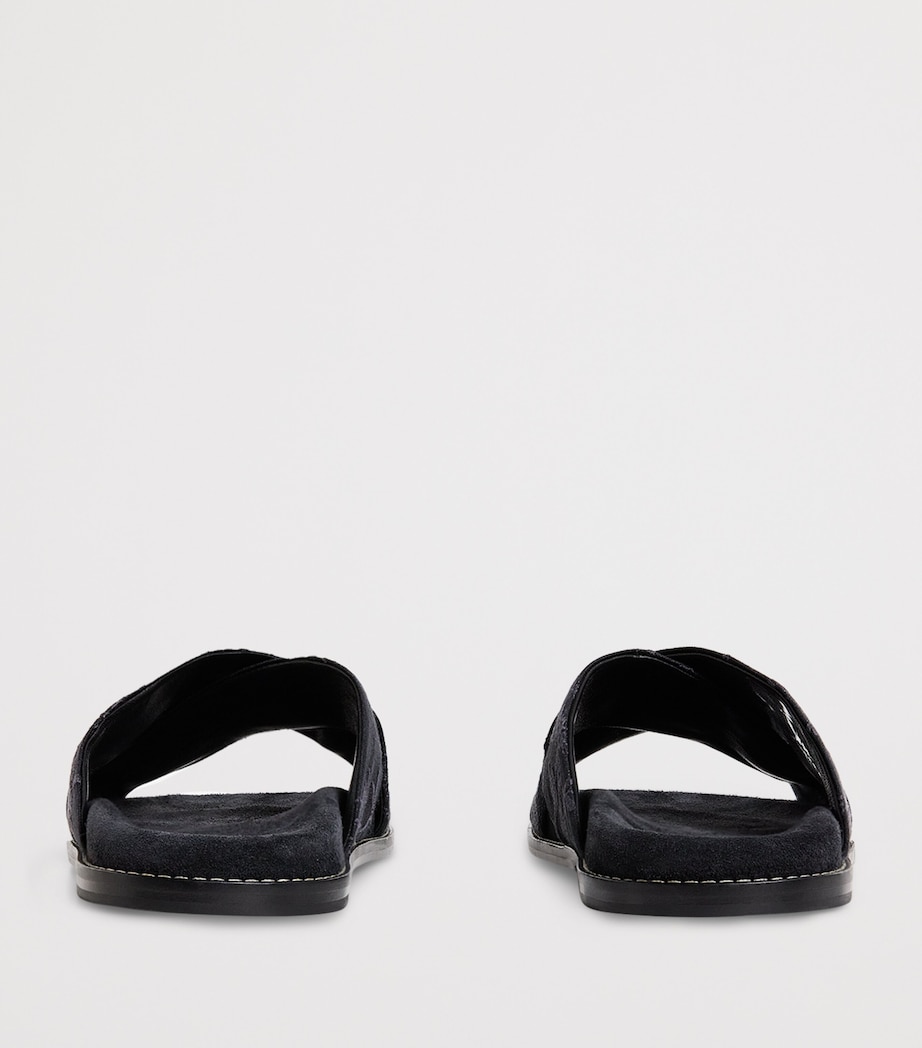 Embroidered Crossover Slides NERO Image 4