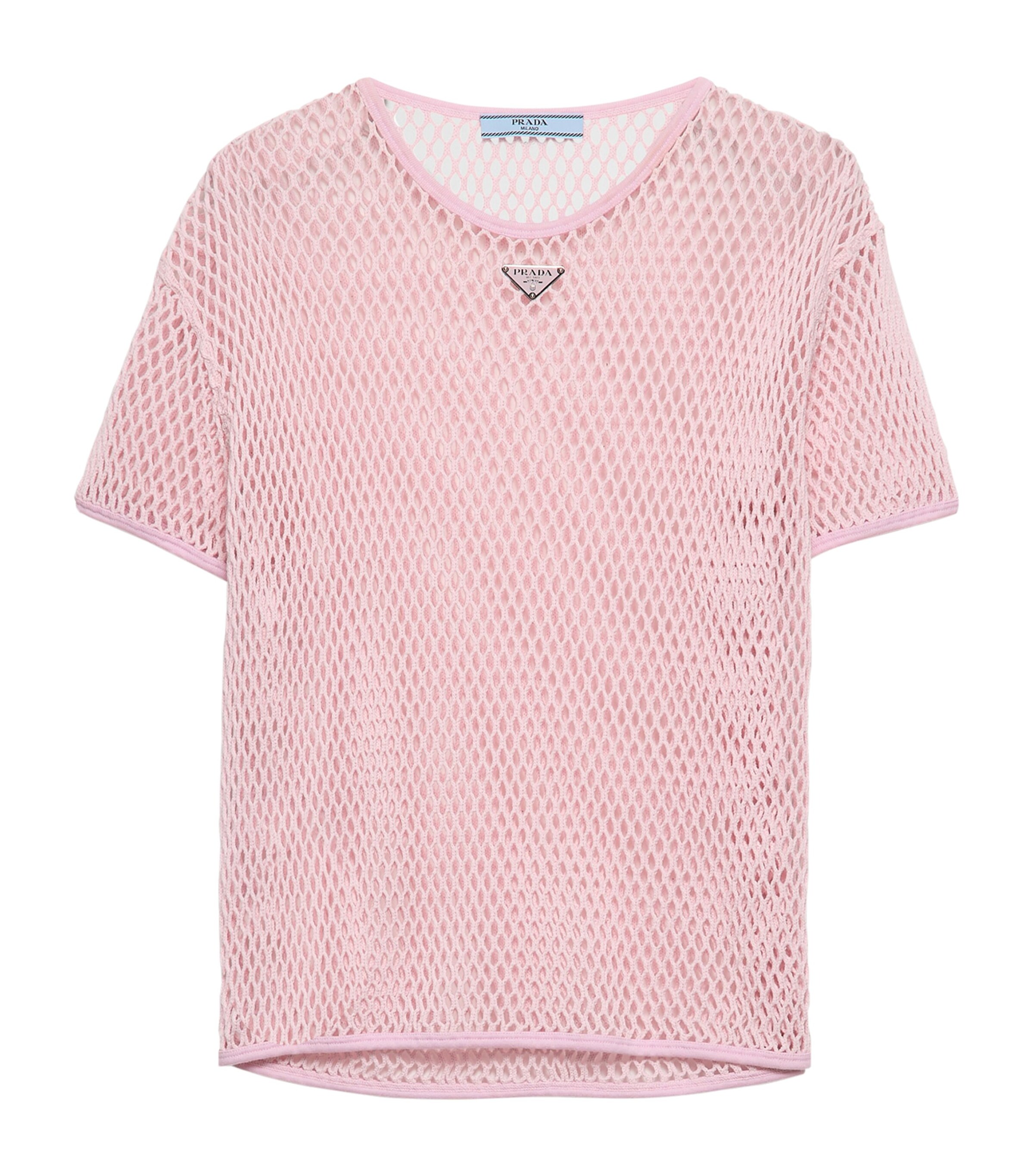 Prada Womens Cotton Mesh T-Shirt Image 1