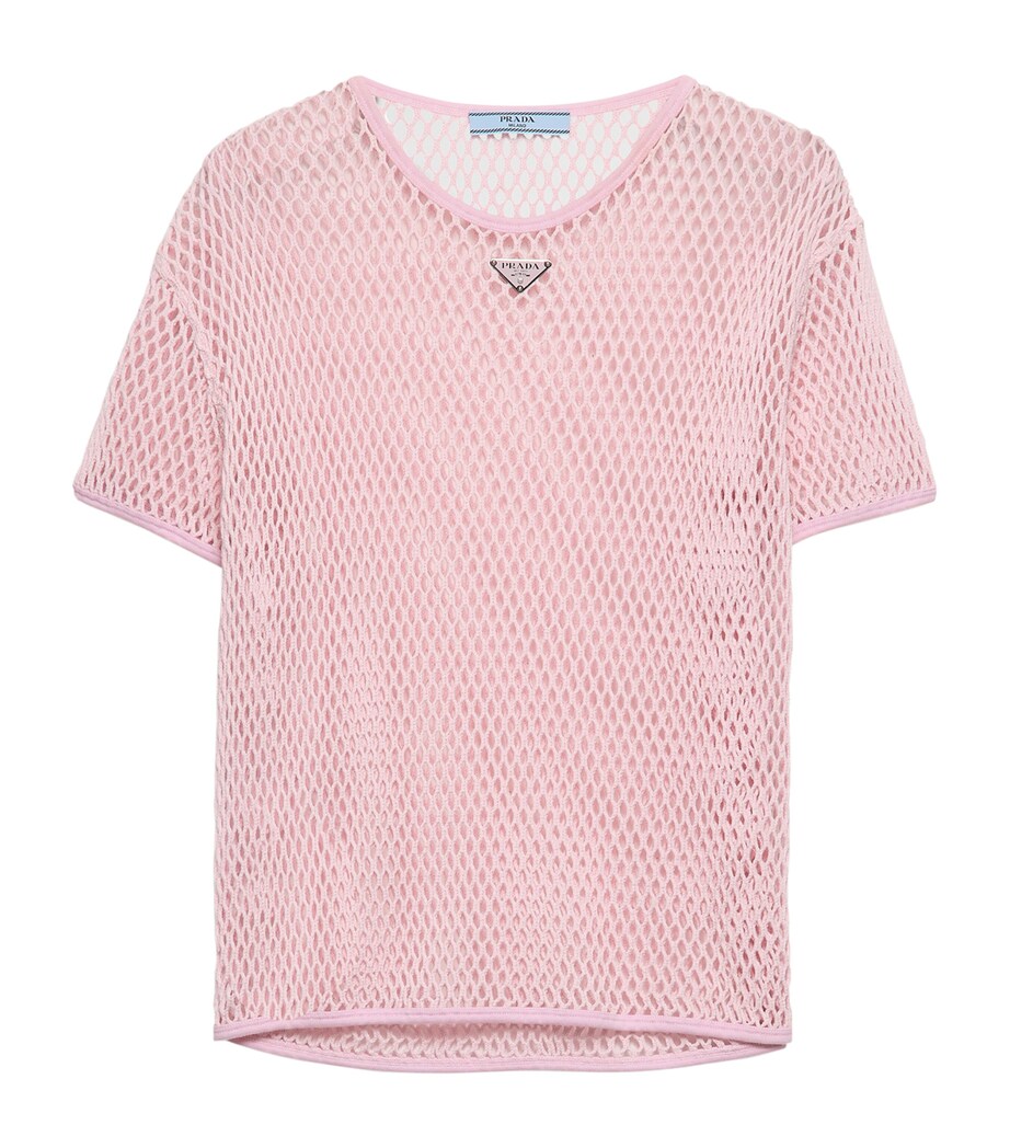 Prada Womens Cotton Mesh T-Shirt Image 1